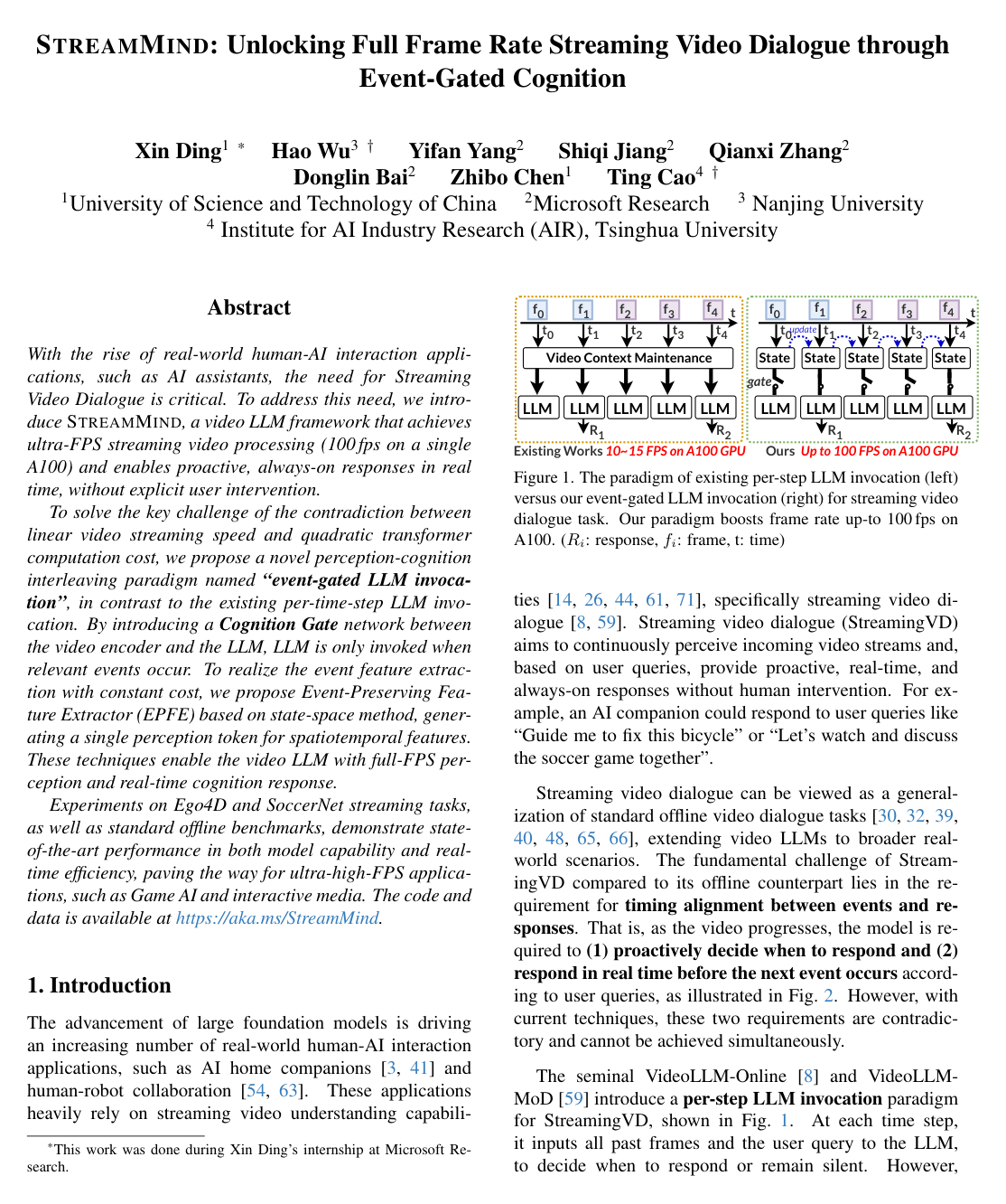 StreamMind: Unlocking Full Frame Rate Streaming Video Dialogue through Event-Gated Cognition