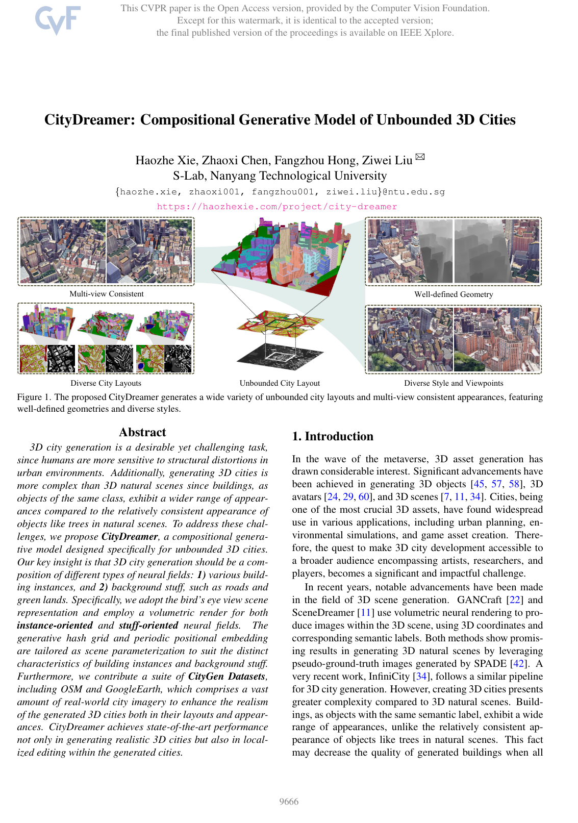 Cover for CityDreamer: Compositional Generative Model of Unbounded 3D Cities