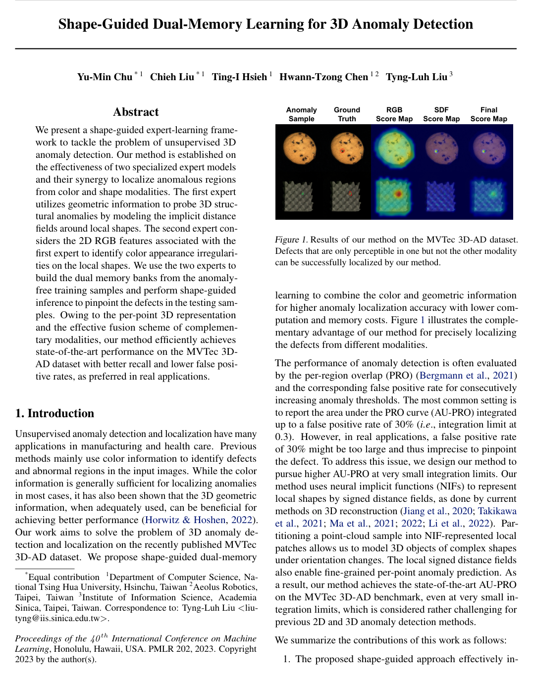 Shape-Guided Dual-Memory Learning for 3D Anomaly Detection
