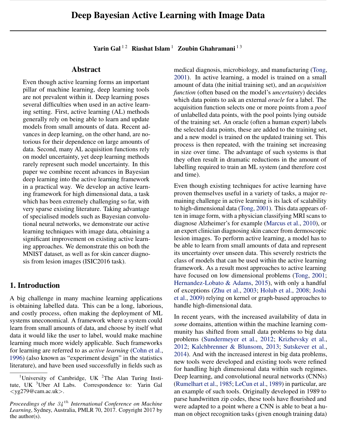 Cover for Deep Bayesian Active Learning with Image Data