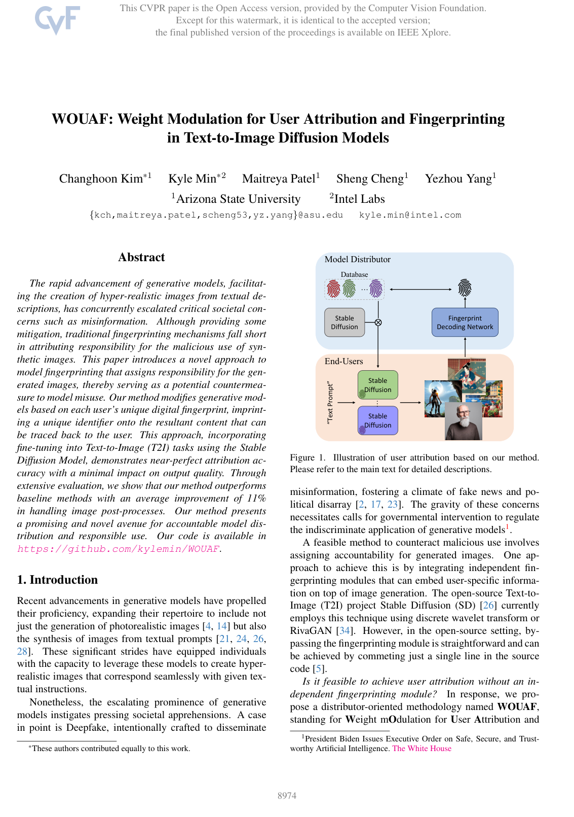 WOUAF: Weight Modulation for User Attribution and Fingerprinting in Text-to-Image Diffusion Models