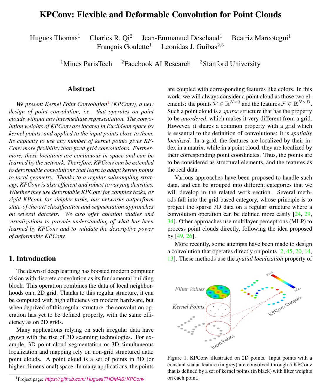 Cover for KPConv: Flexible and Deformable Convolution for Point Clouds