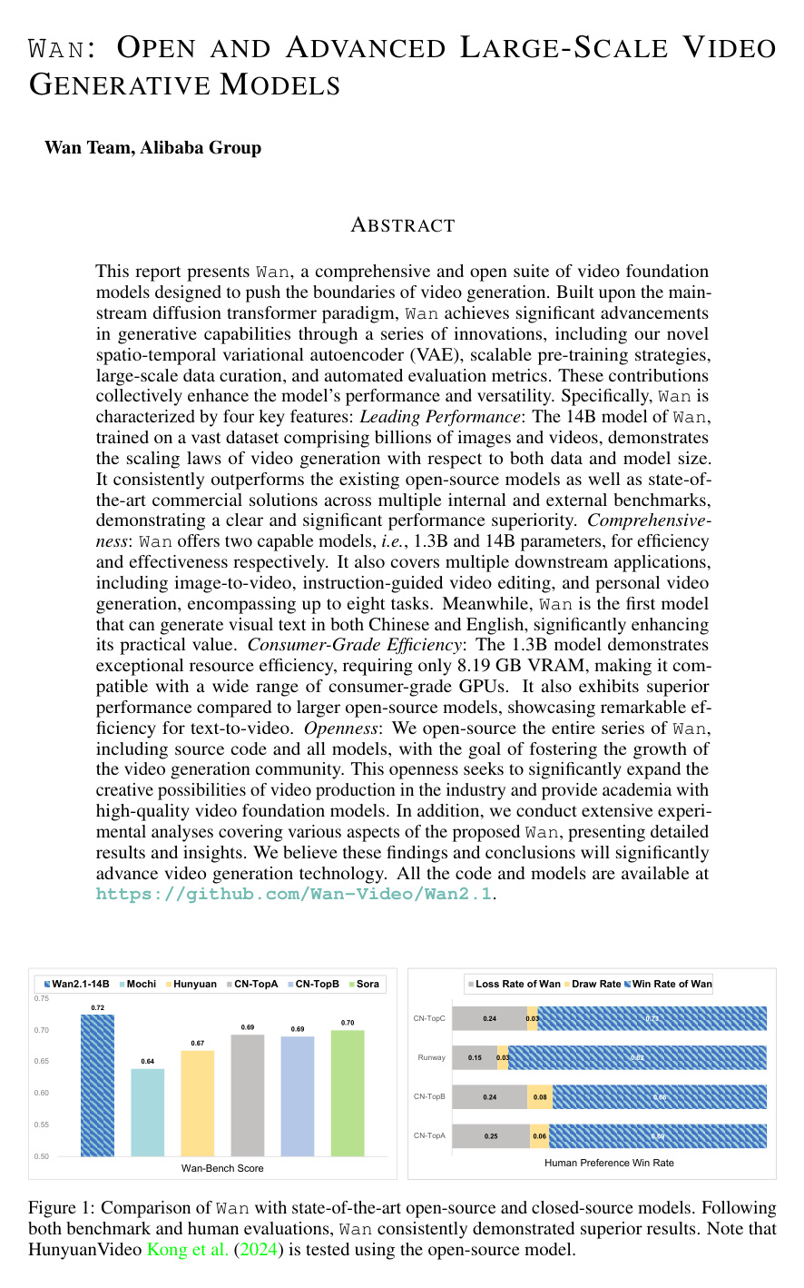 Cover for Wan: Open and Advanced Large-Scale Video Generative Models