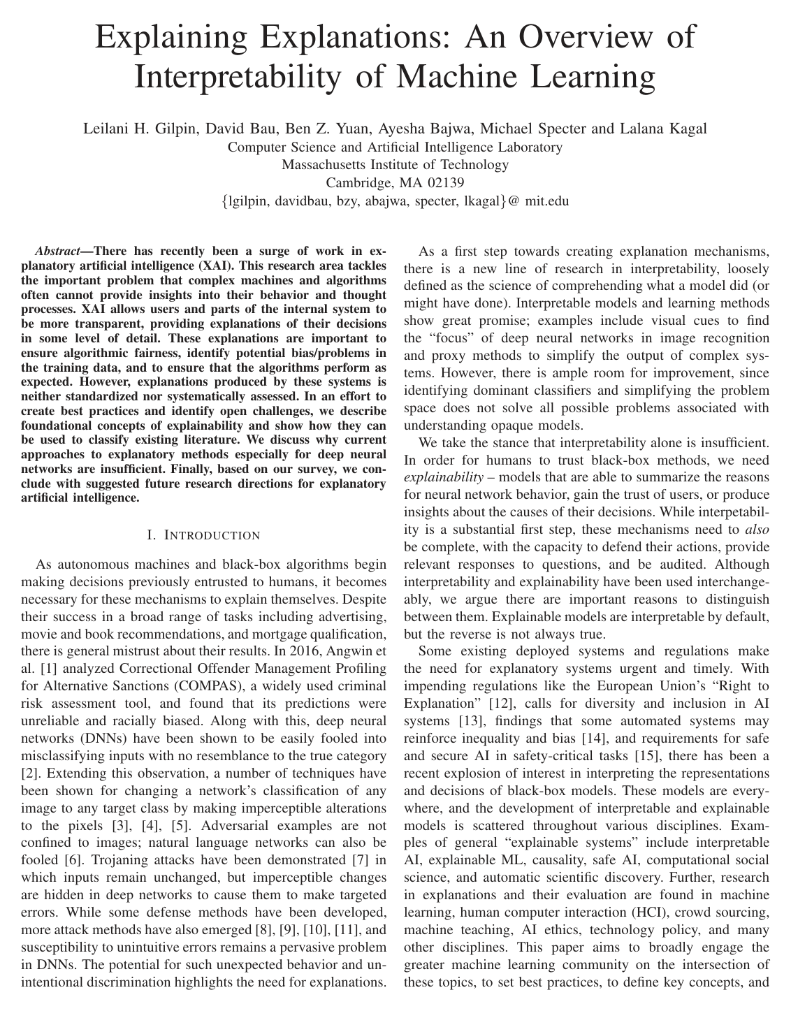 Explaining Explanations: An Overview of Interpretability of Machine Learning