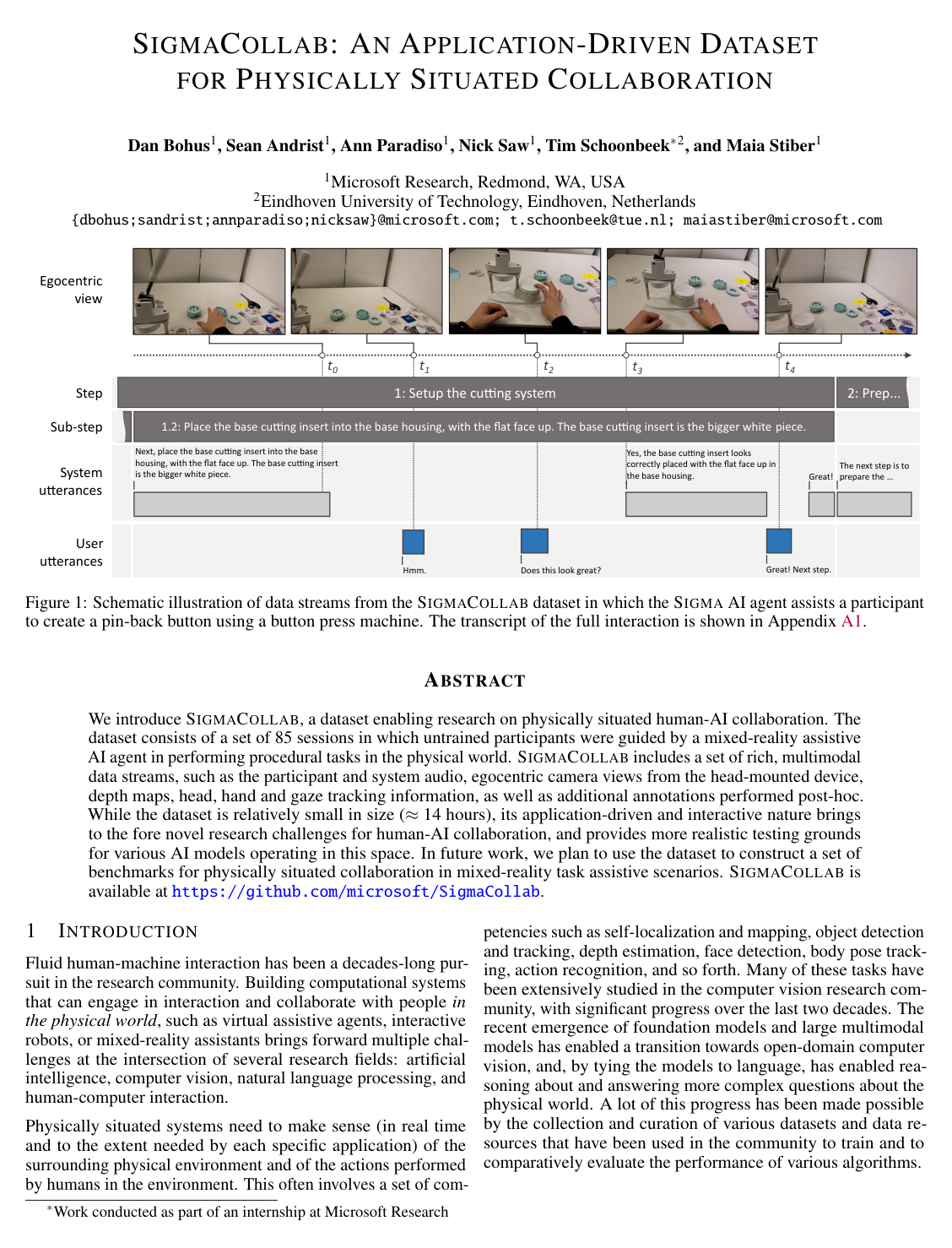 SigmaCollab: An Application-Driven Dataset for Physically Situated Collaboration