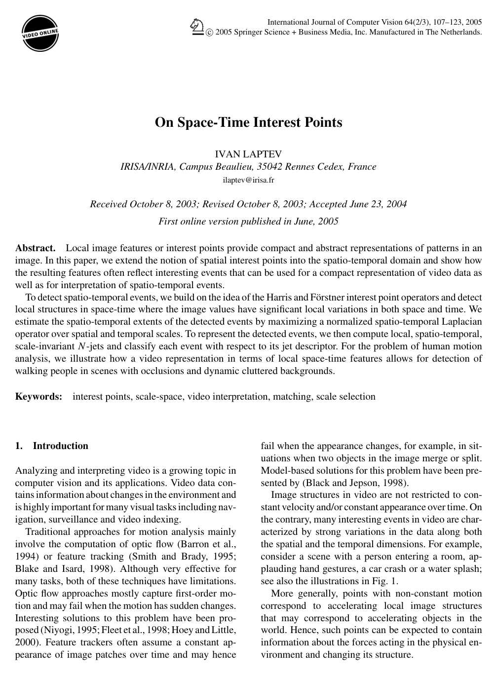 On Space-Time Interest Points
