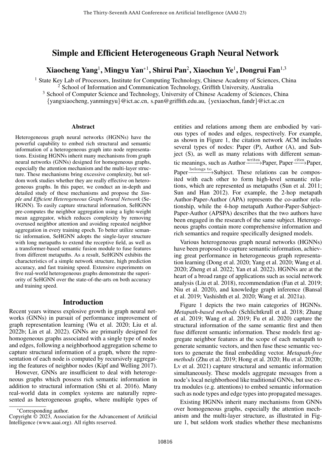 Simple and Efficient Heterogeneous Graph Neural Network