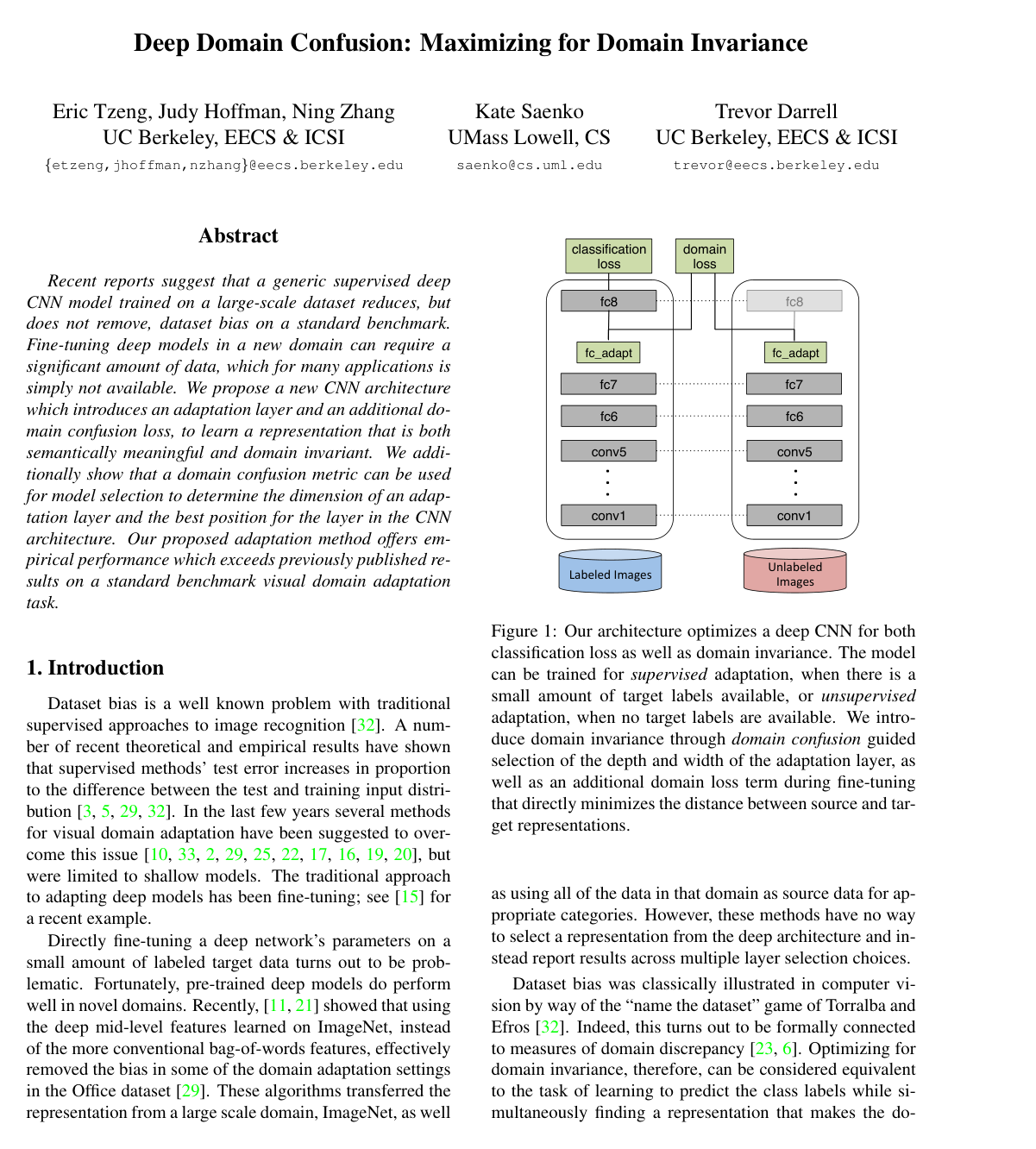 Deep Domain Confusion: Maximizing for Domain Invariance