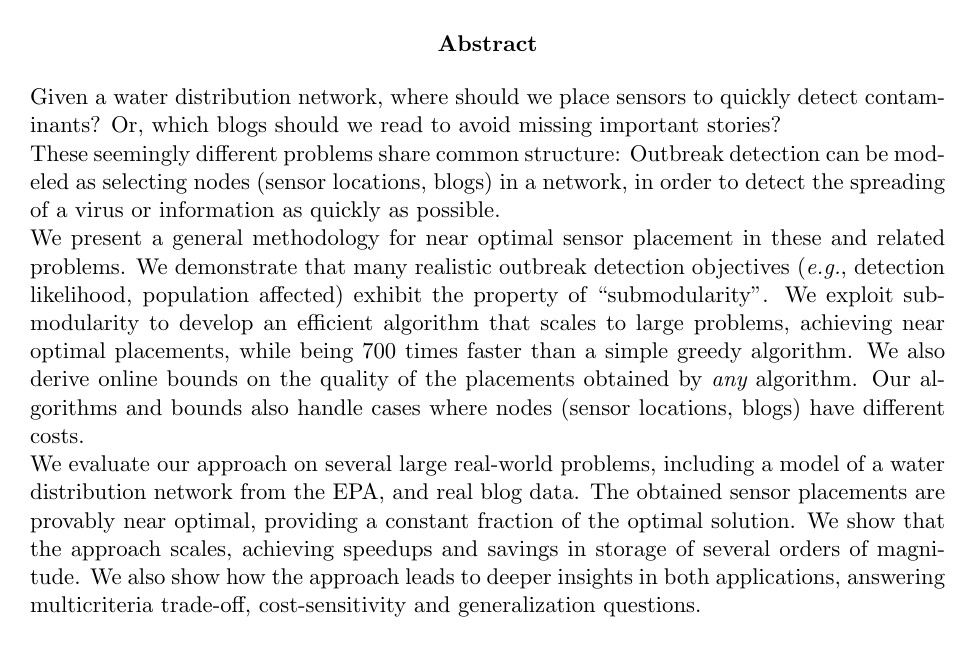 Cover for Cost-effective outbreak detection in networks