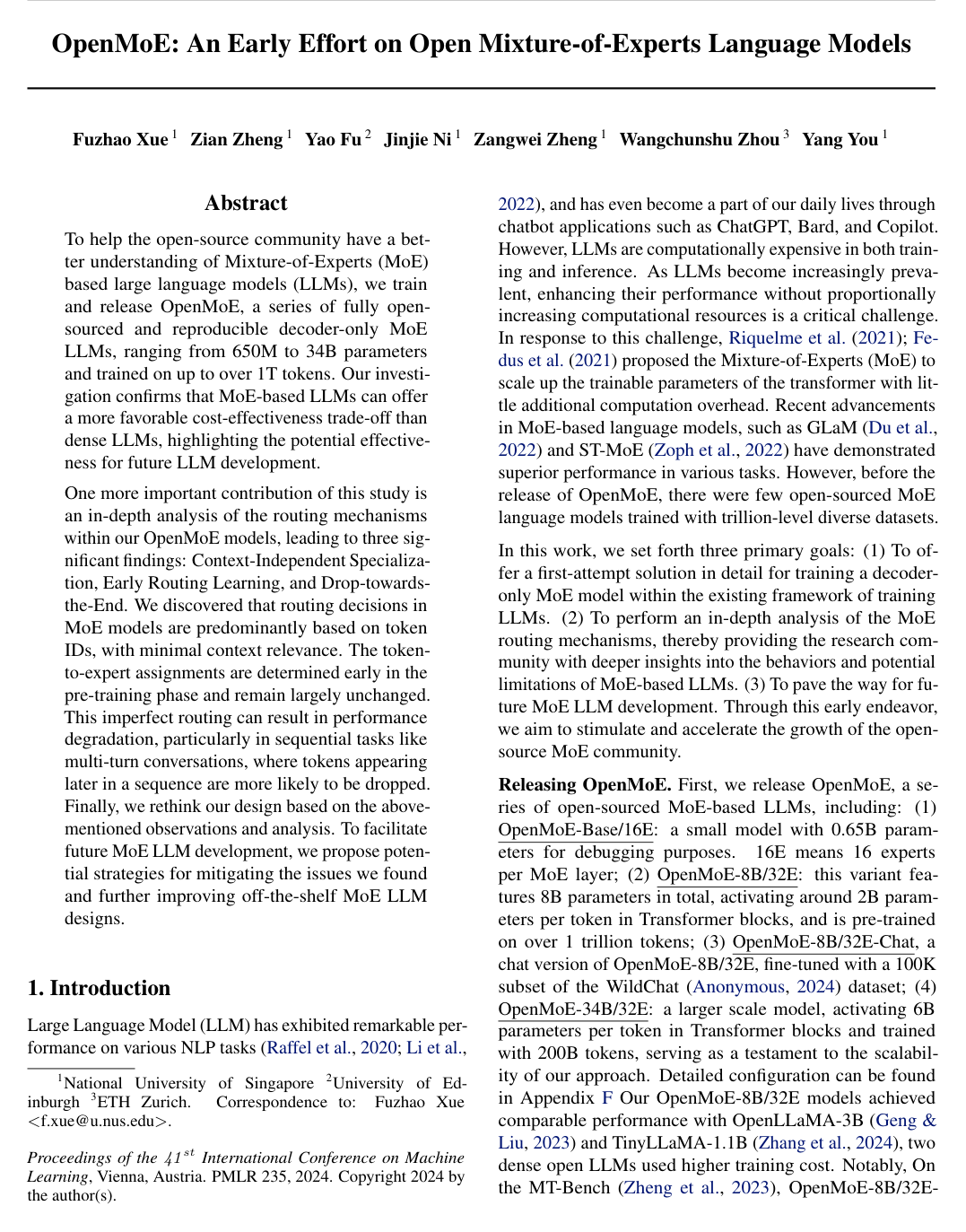 OpenMoE: An Early Effort on Open Mixture-of-Experts Language Models