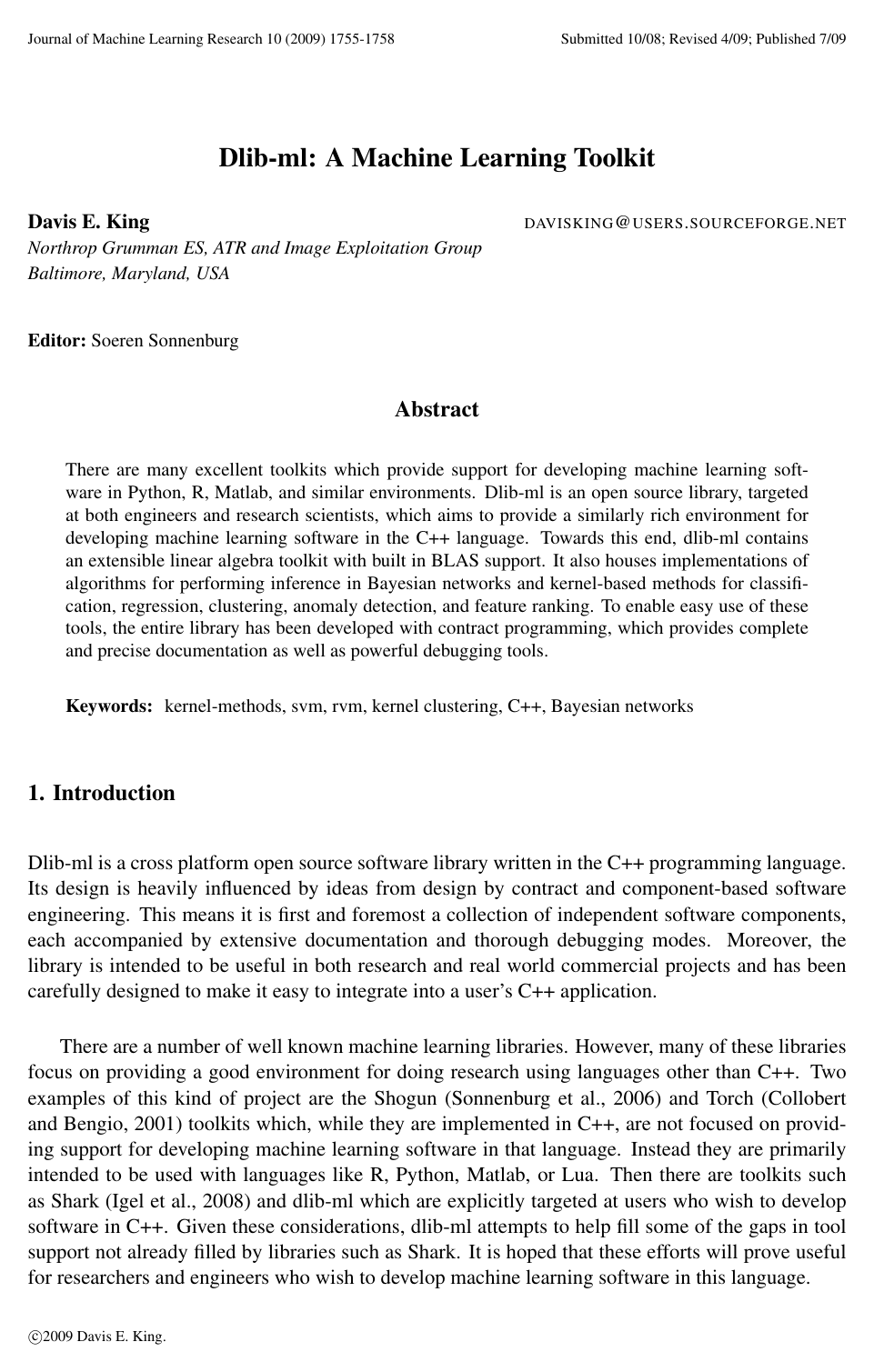 Dlib-ml: A Machine Learning Toolkit