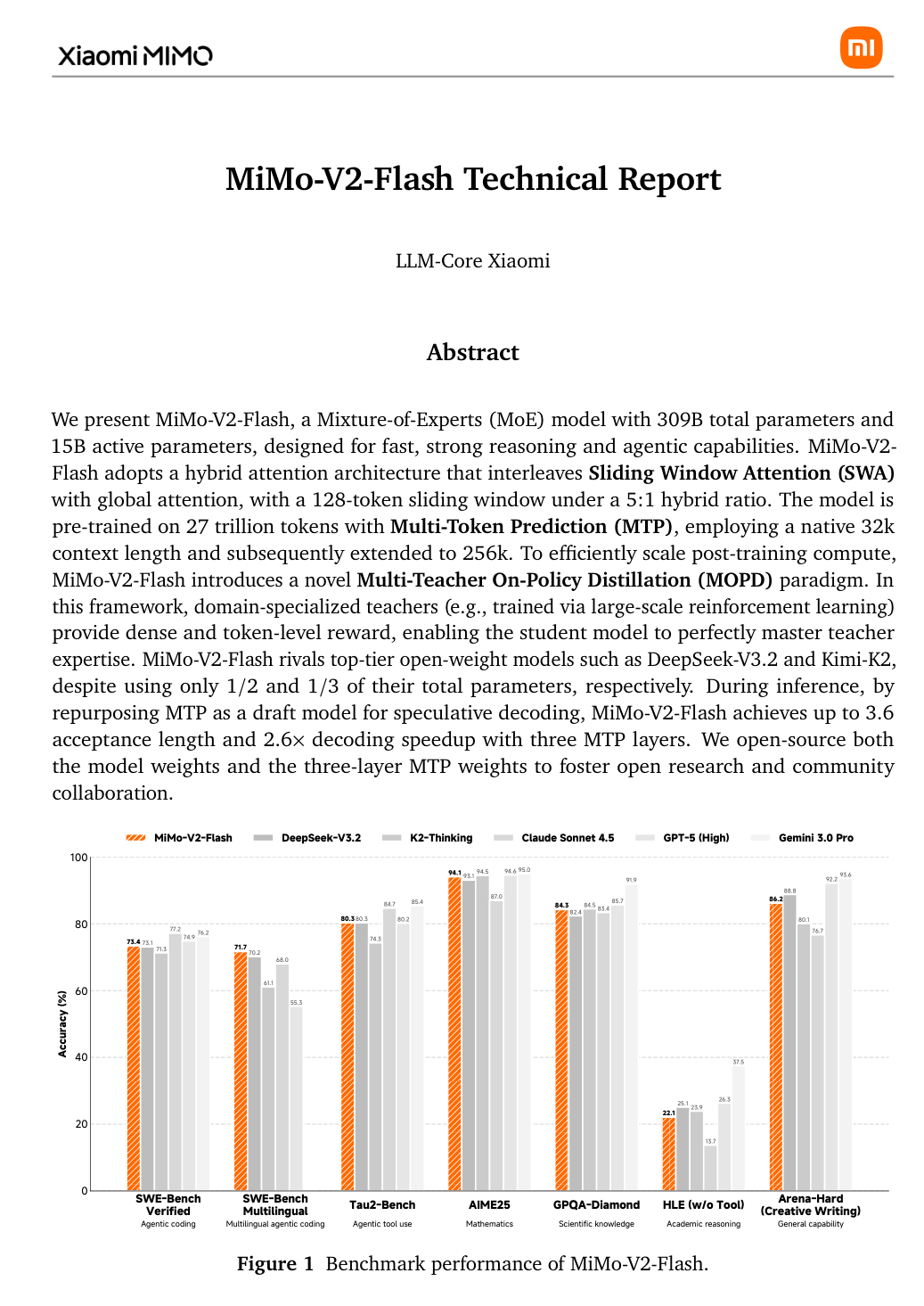 MiMo-V2-Flash Technical Report