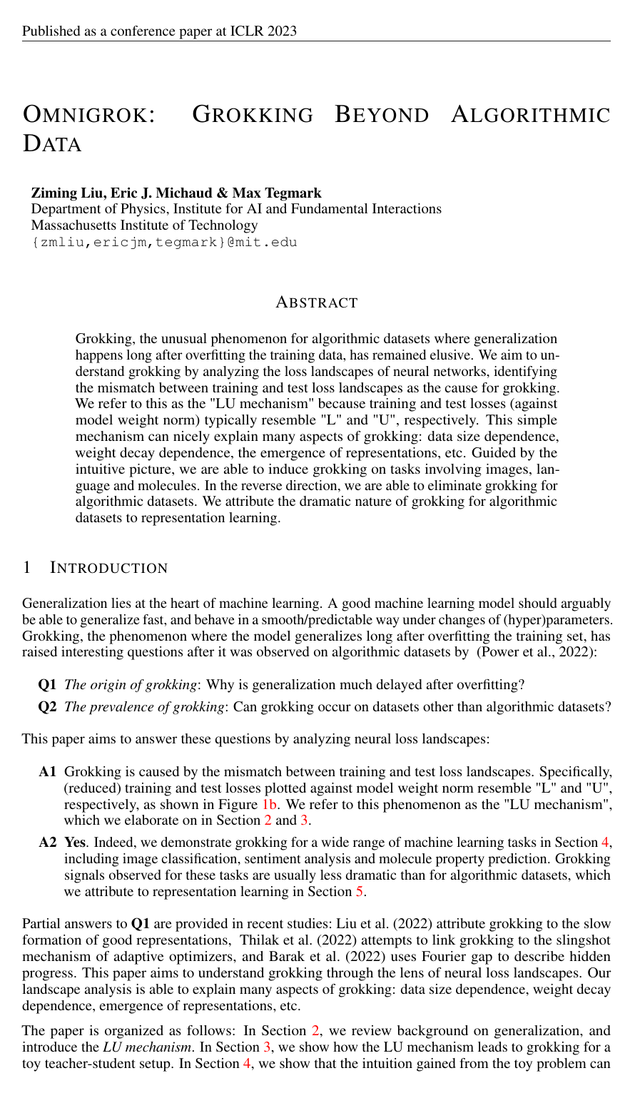 Cover for Omnigrok: Grokking Beyond Algorithmic Data