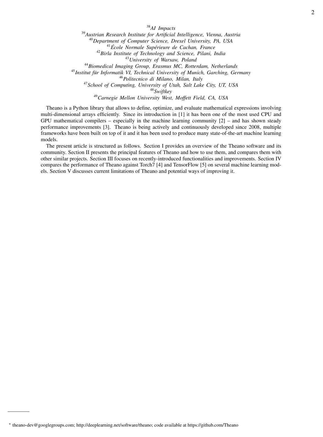 Cover for Theano: A Python framework for fast computation of mathematical expressions