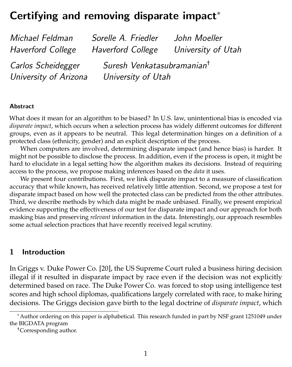 Certifying and Removing Disparate Impact