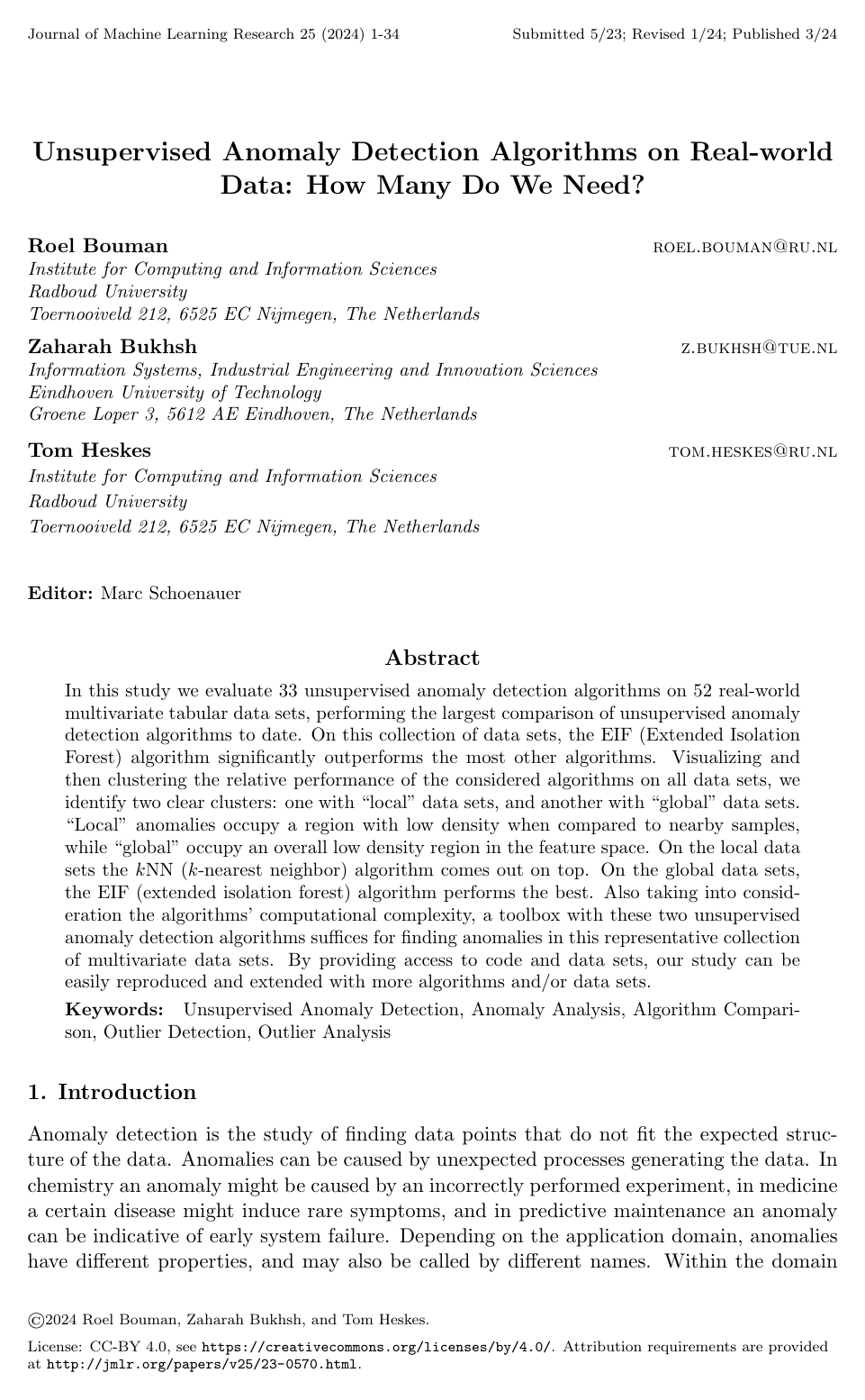 Unsupervised Anomaly Detection Algorithms on Real-world Data: How Many Do We Need?