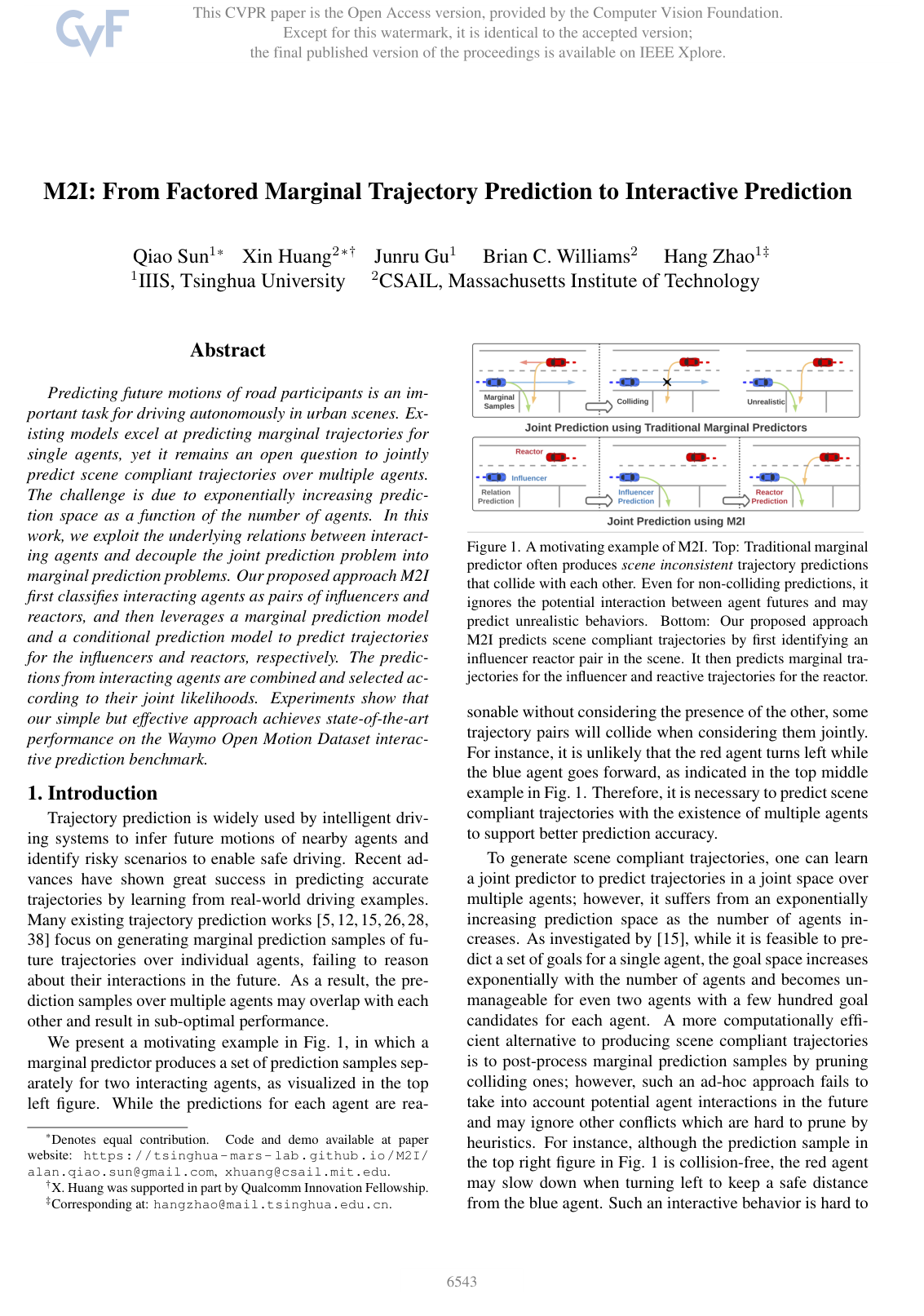 Cover for M2I: From Factored Marginal Trajectory Prediction to Interactive Prediction