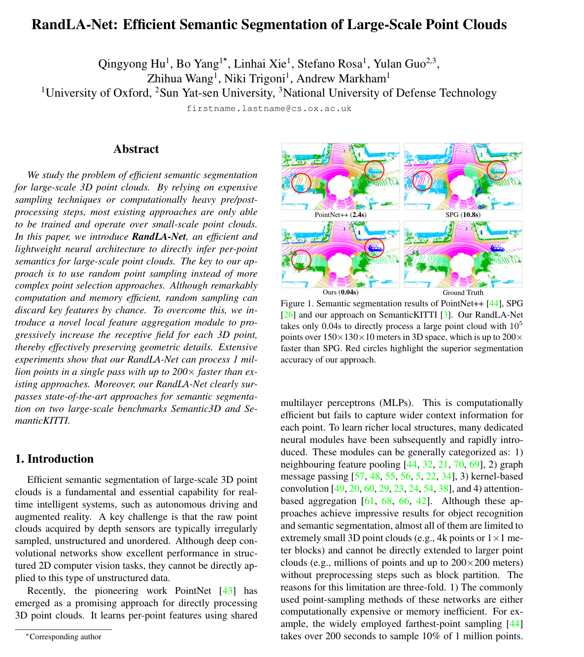 Cover for RandLA-Net: Efficient Semantic Segmentation of Large-Scale Point Clouds