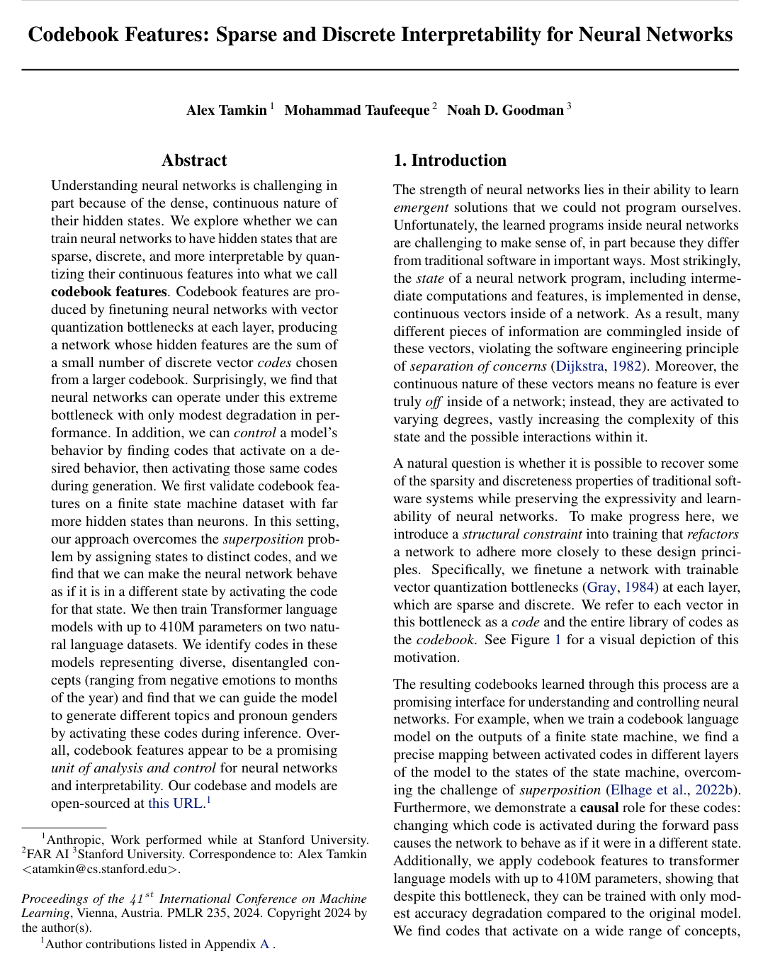 Codebook Features: Sparse and Discrete Interpretability for Neural Networks