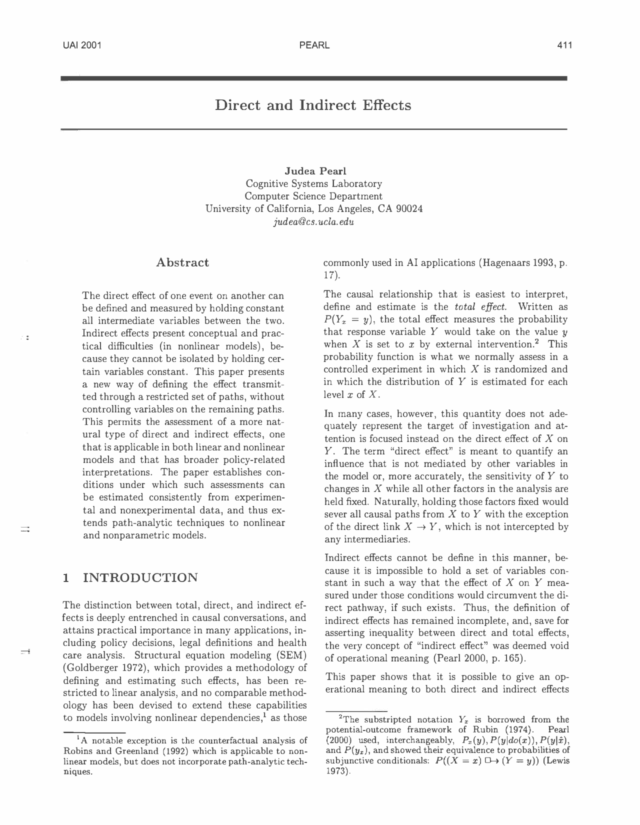 Cover for Direct and Indirect Effects