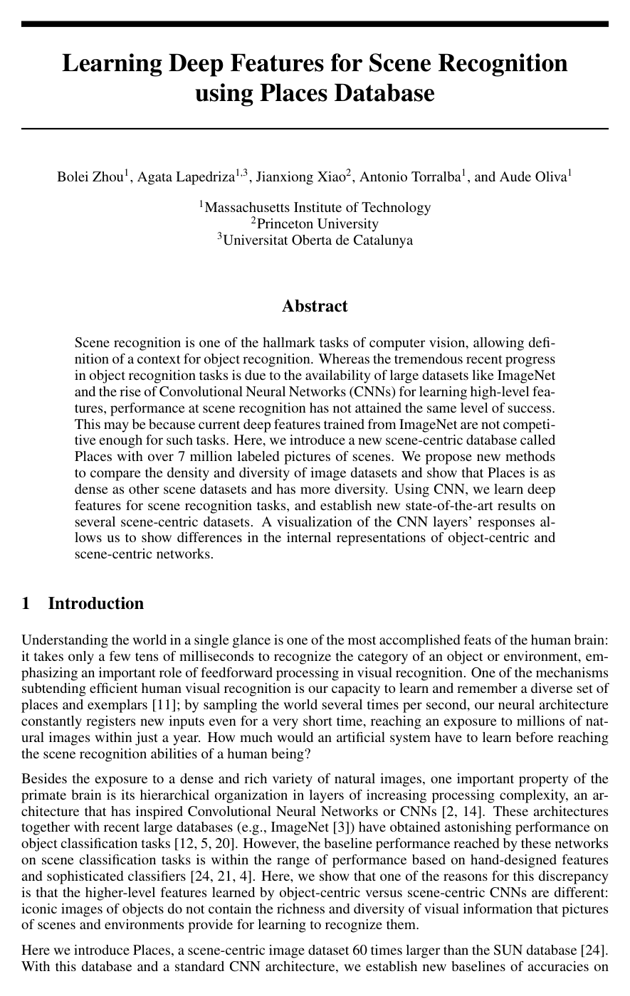 Cover for Learning Deep Features for Scene Recognition using Places Database