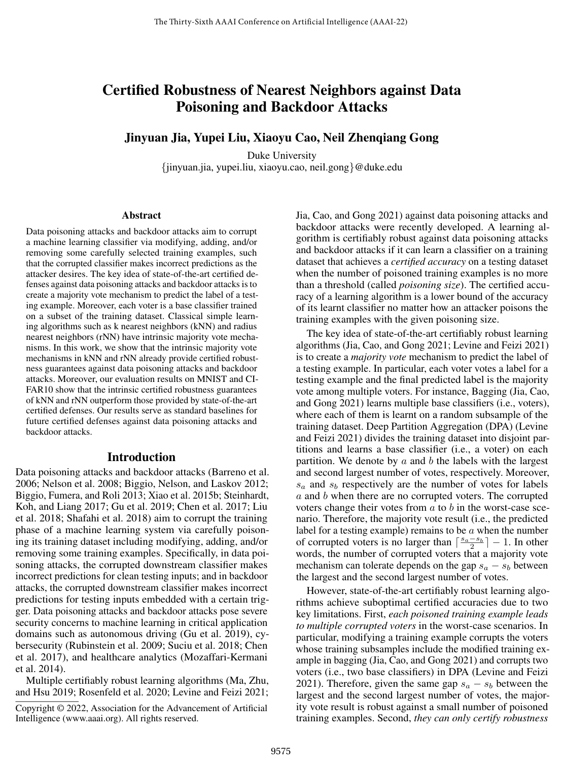 Certified Robustness of Nearest Neighbors against Data Poisoning and Backdoor Attacks