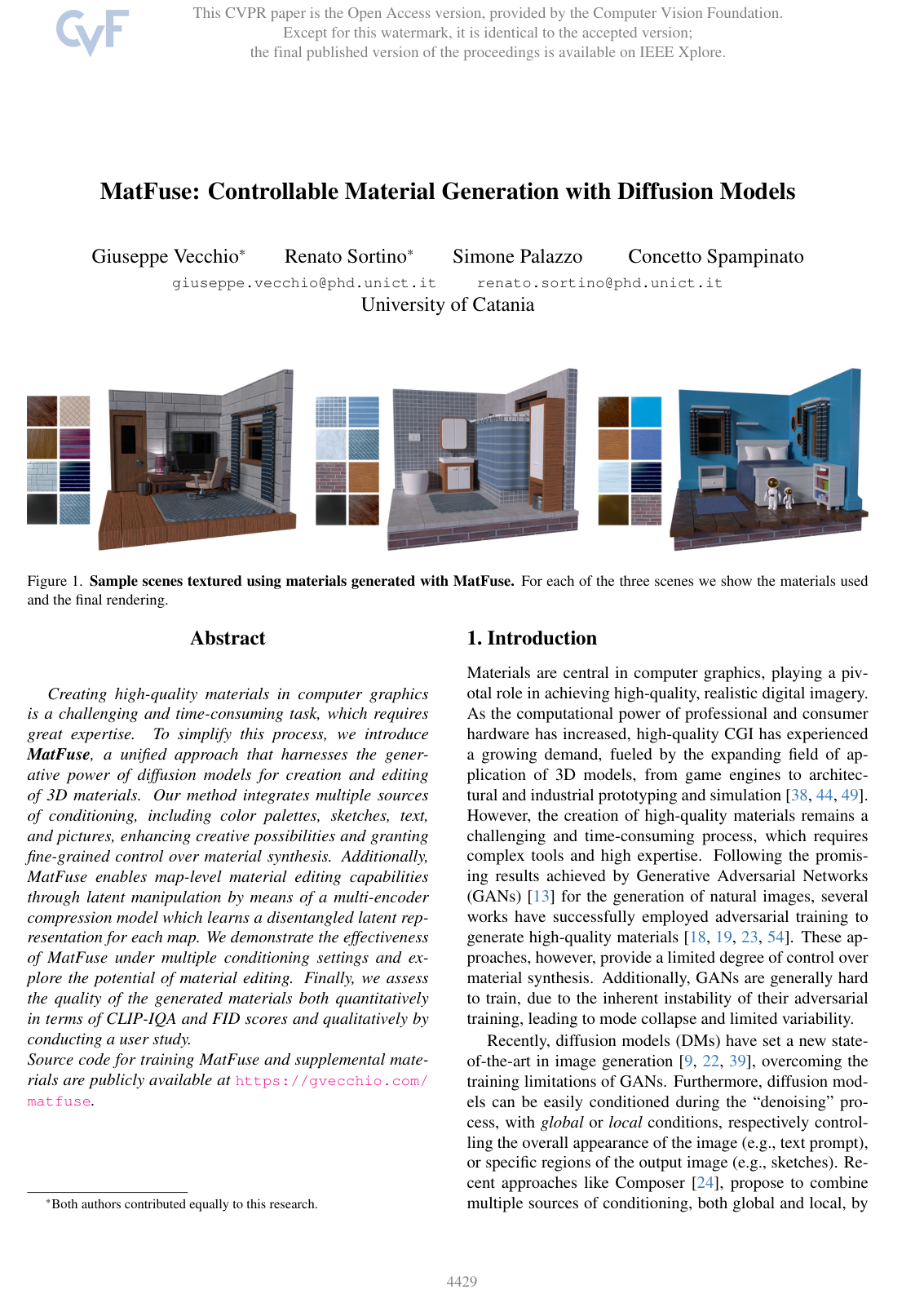 Cover for MatFuse: Controllable Material Generation with Diffusion Models