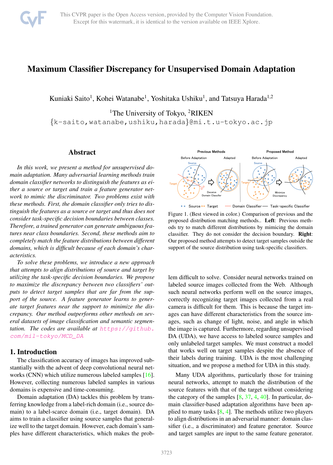 Cover for Maximum Classifier Discrepancy for Unsupervised Domain Adaptation