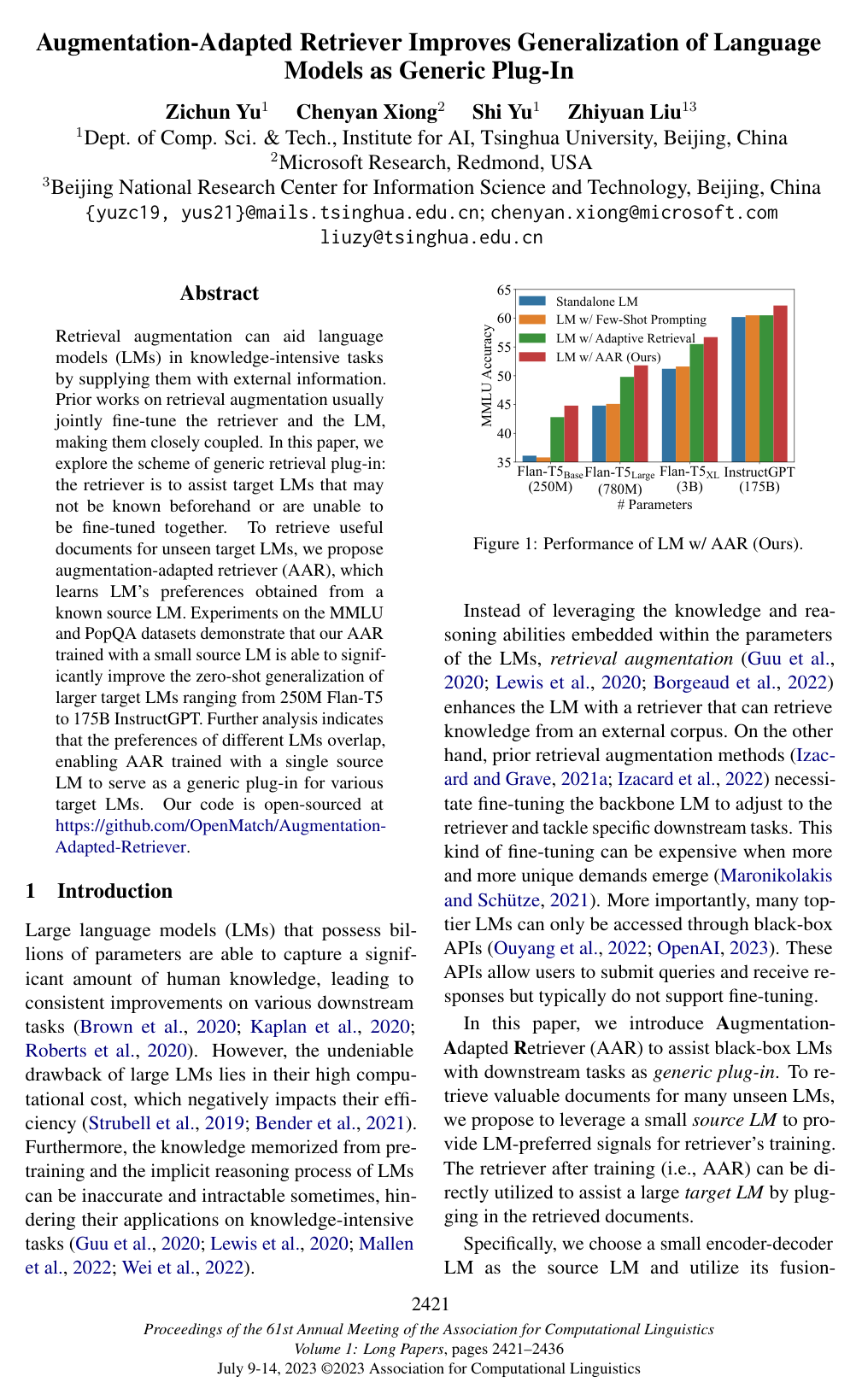 Augmentation-Adapted Retriever Improves Generalization of Language Models as Generic Plug-In