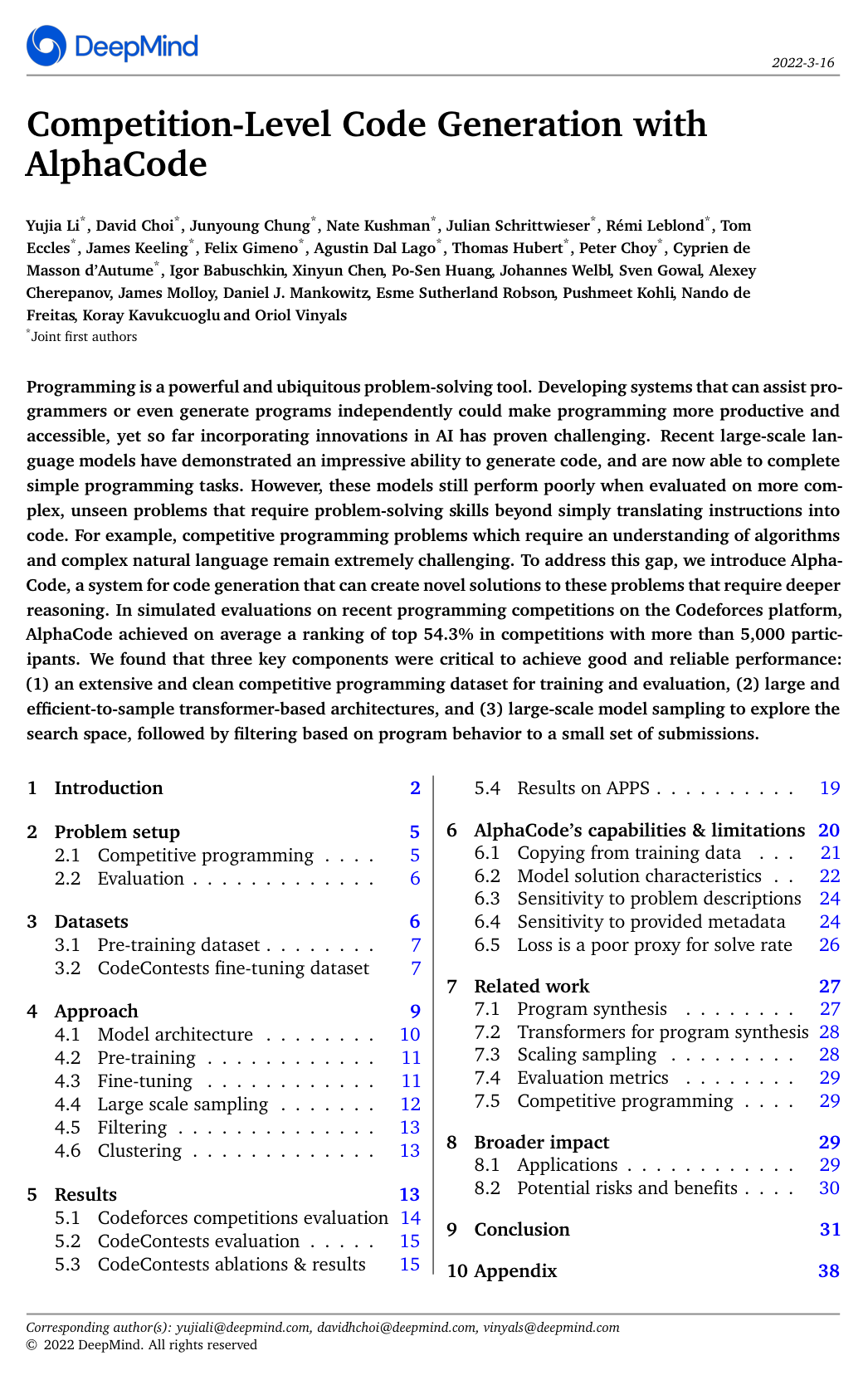Cover for Competition-level code generation with AlphaCode