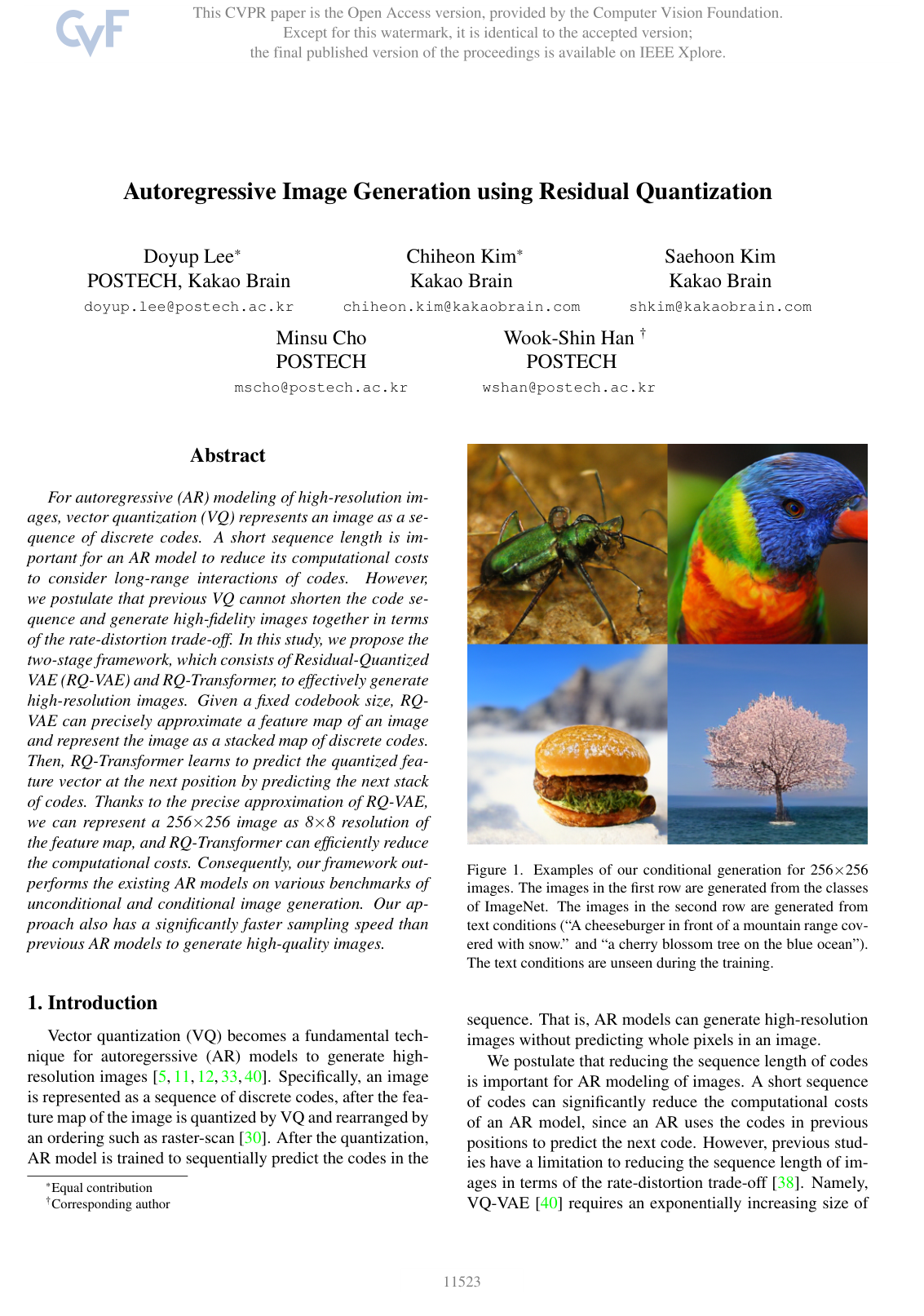 Autoregressive Image Generation using Residual Quantization