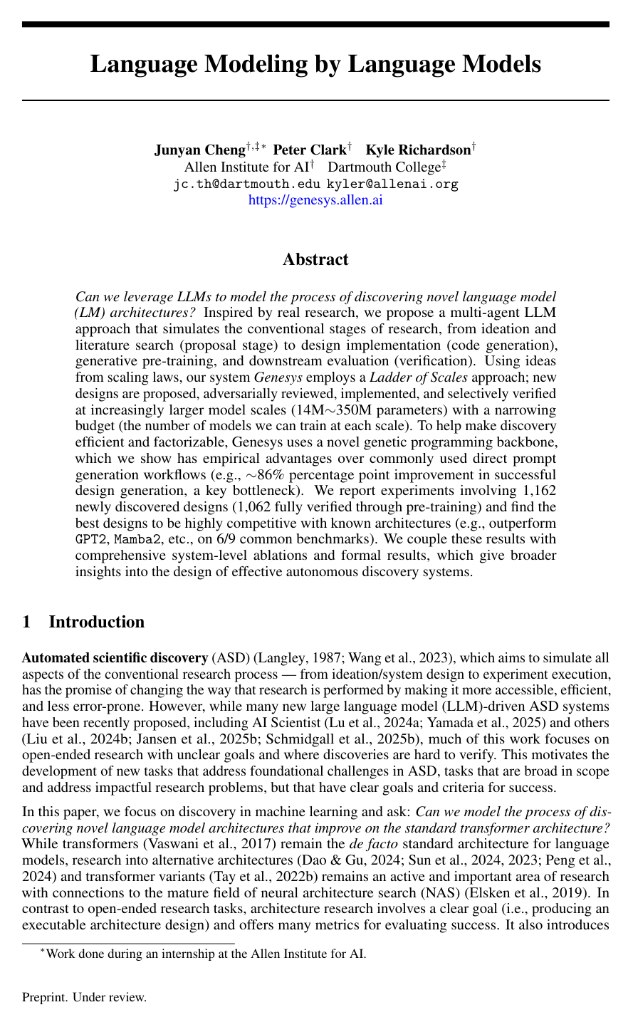 Language Modeling by Language Models