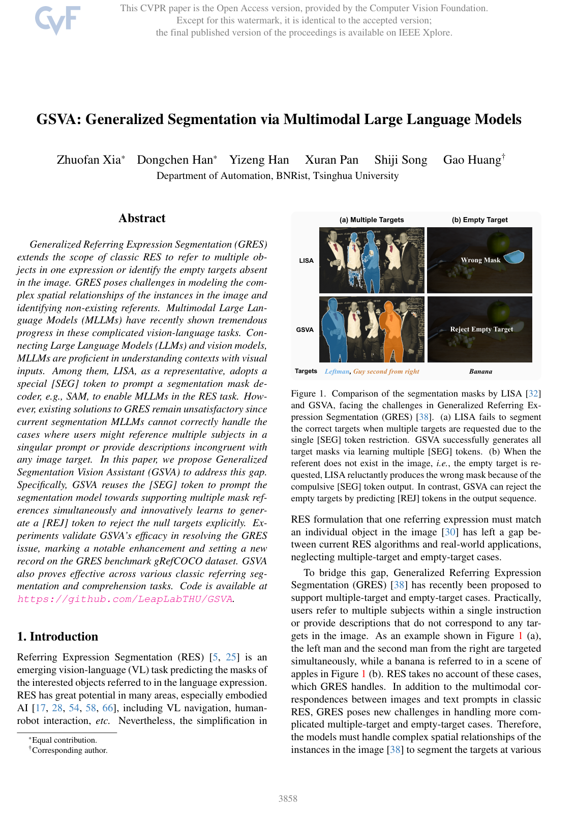 Cover for GSVA: Generalized Segmentation via Multimodal Large Language Models