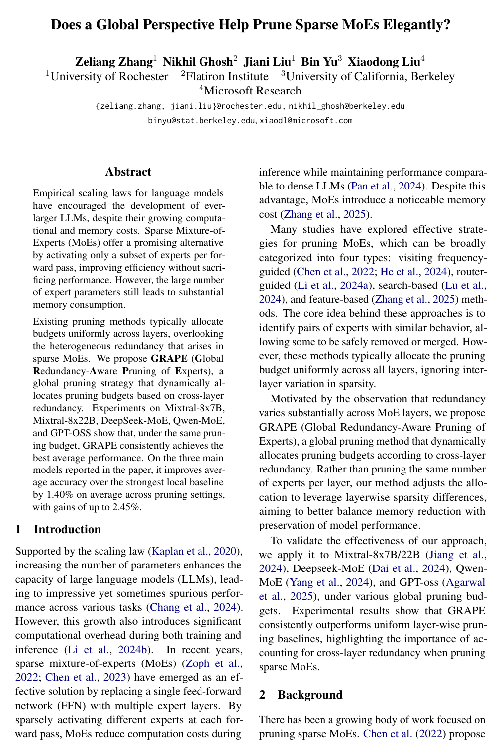 Does a Global Perspective Help Prune Sparse MoEs Elegantly?
