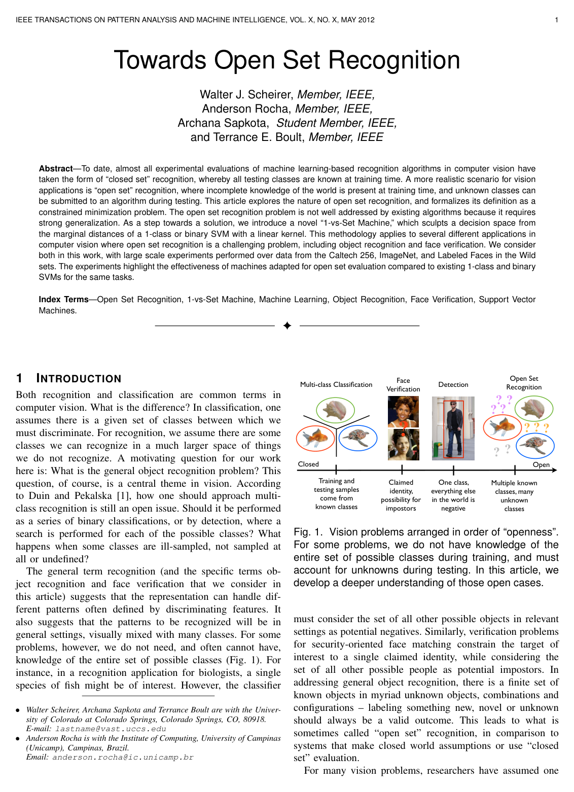 Toward Open Set Recognition