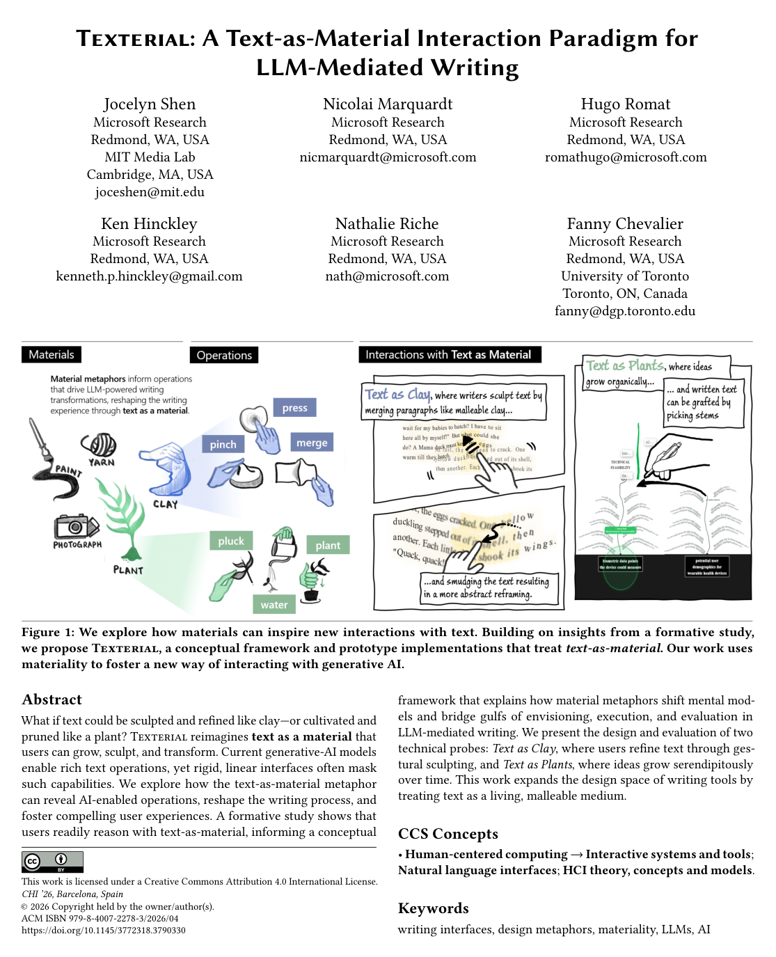 Cover for Texterial: A Text-as-Material Interaction Paradigm for LLM-Mediated Writing