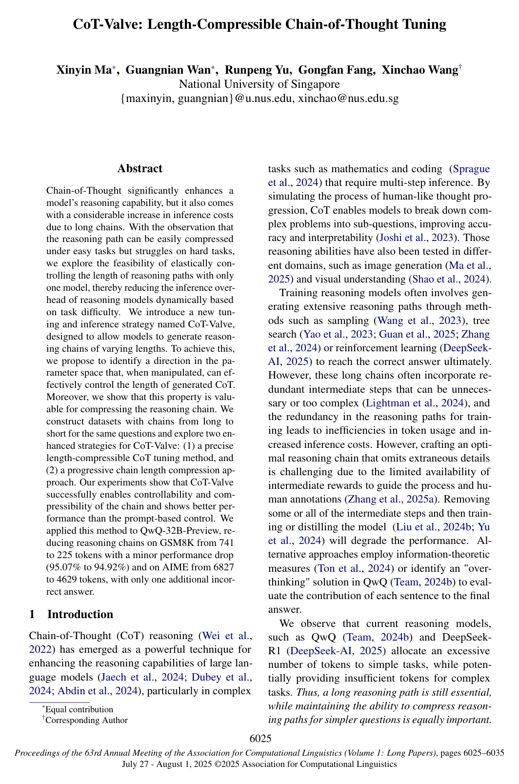 Cover for CoT-Valve: Length-Compressible Chain-of-Thought Tuning