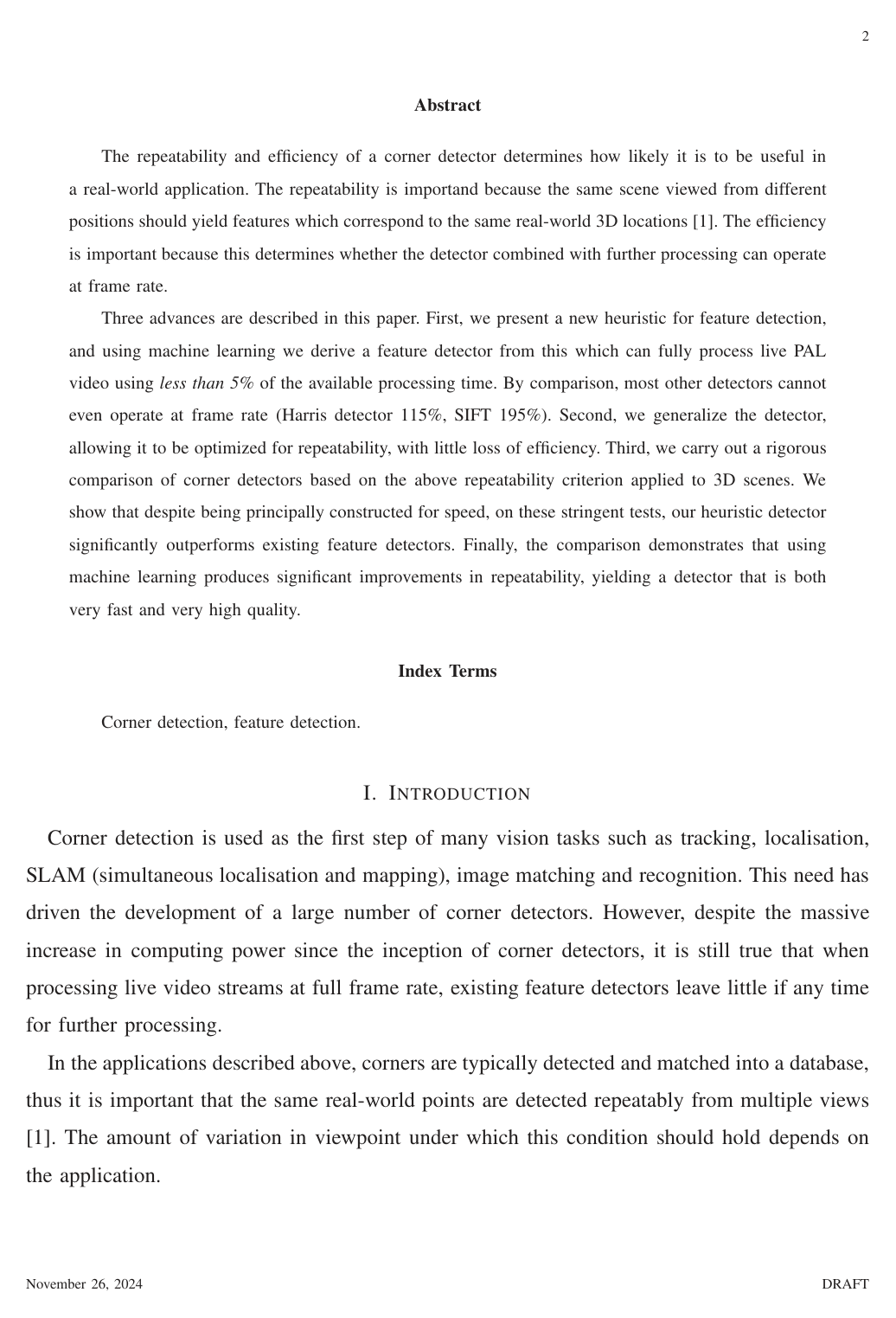 Cover for Faster and Better: A Machine Learning Approach to Corner Detection