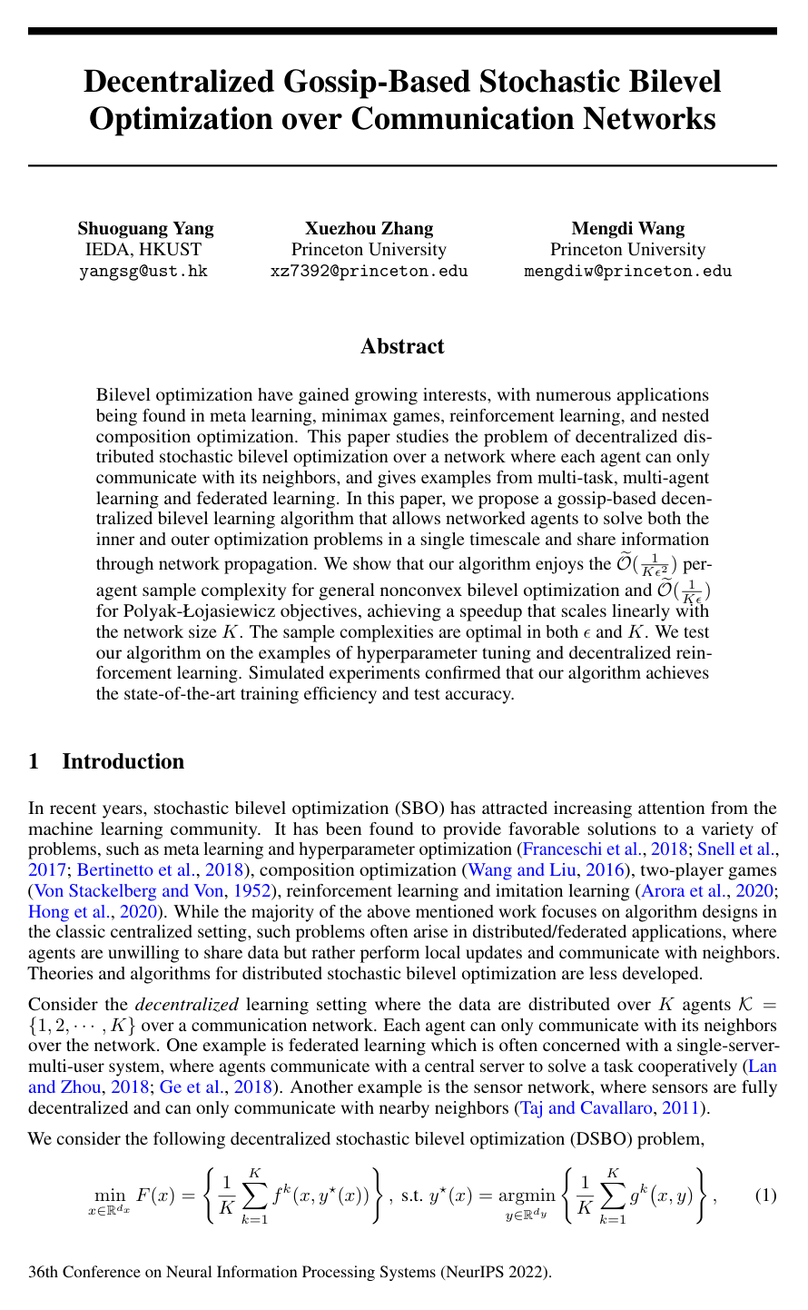 Decentralized Gossip-Based Stochastic Bilevel Optimization over Communication Networks