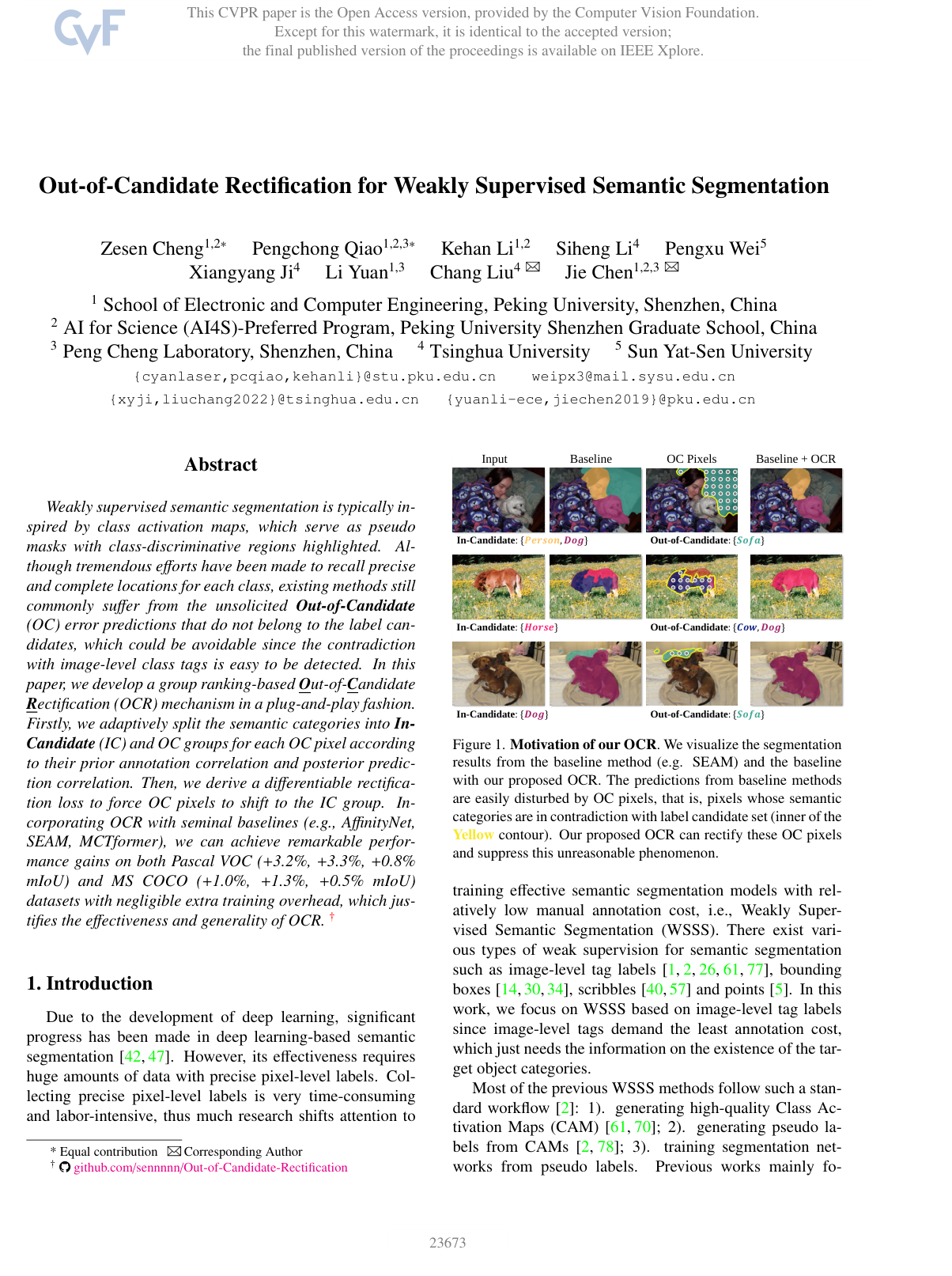 Cover for Out-of-Candidate Rectification for Weakly Supervised Semantic Segmentation