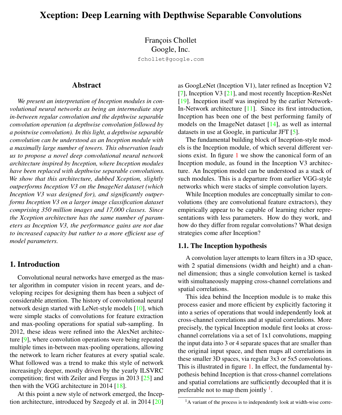 Xception: Deep Learning with Depthwise Separable Convolutions