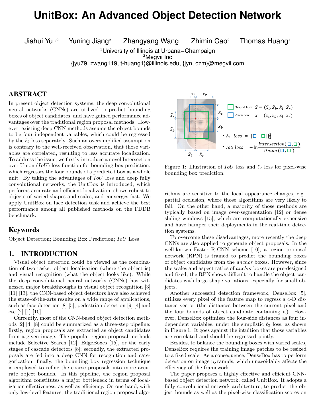 UnitBox: An Advanced Object Detection Network