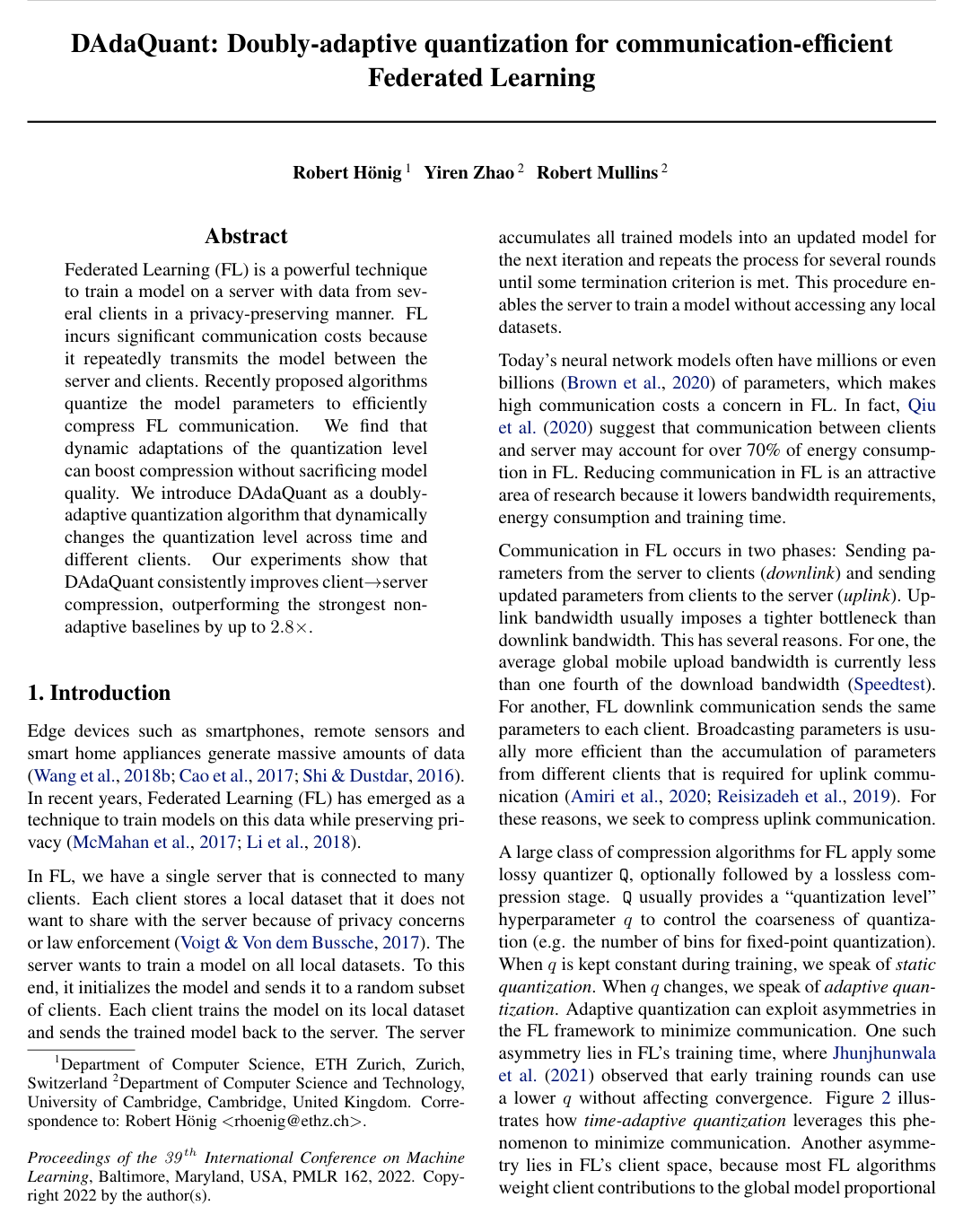 Cover for DAdaQuant: Doubly-adaptive quantization for communication-efficient Federated Learning