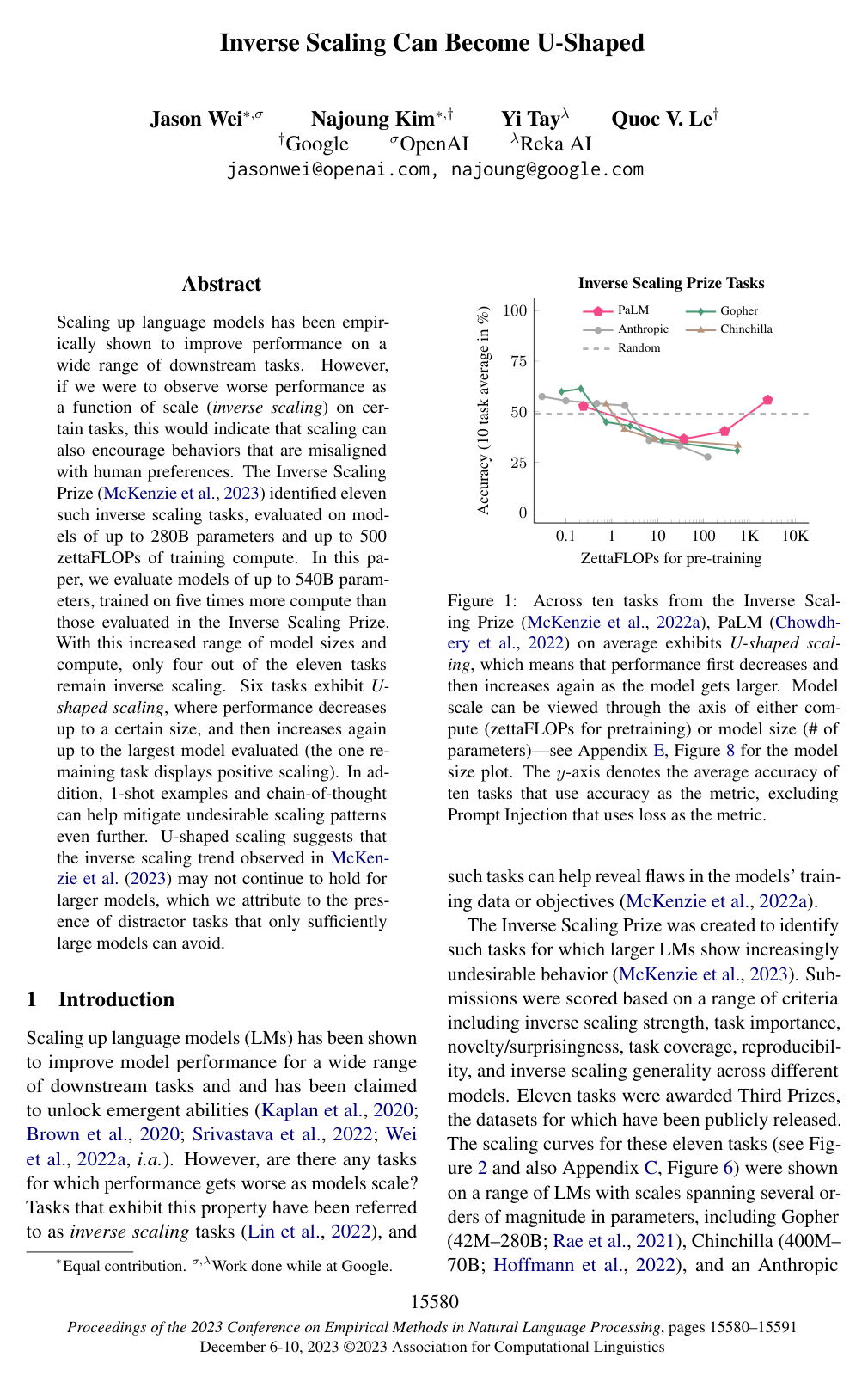 Inverse Scaling Can Become U-Shaped