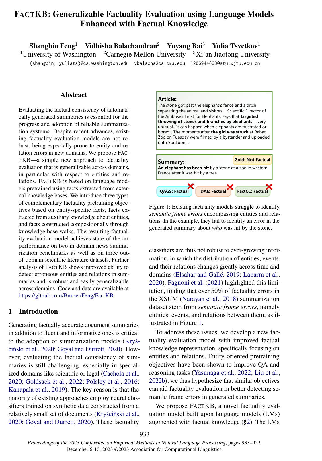 FactKB: Generalizable Factuality Evaluation using Language Models Enhanced with Factual Knowledge