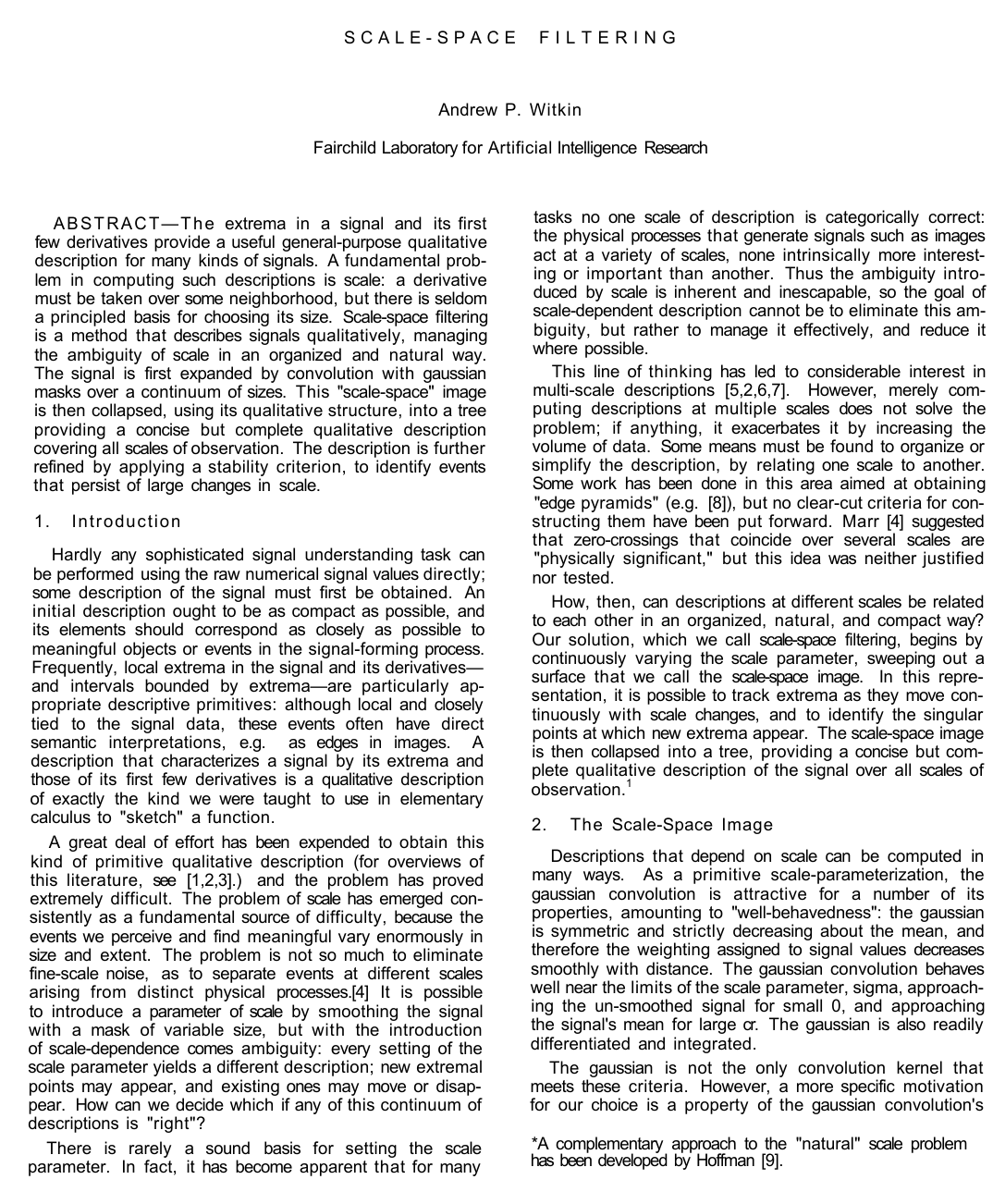 Scale-Space Filtering