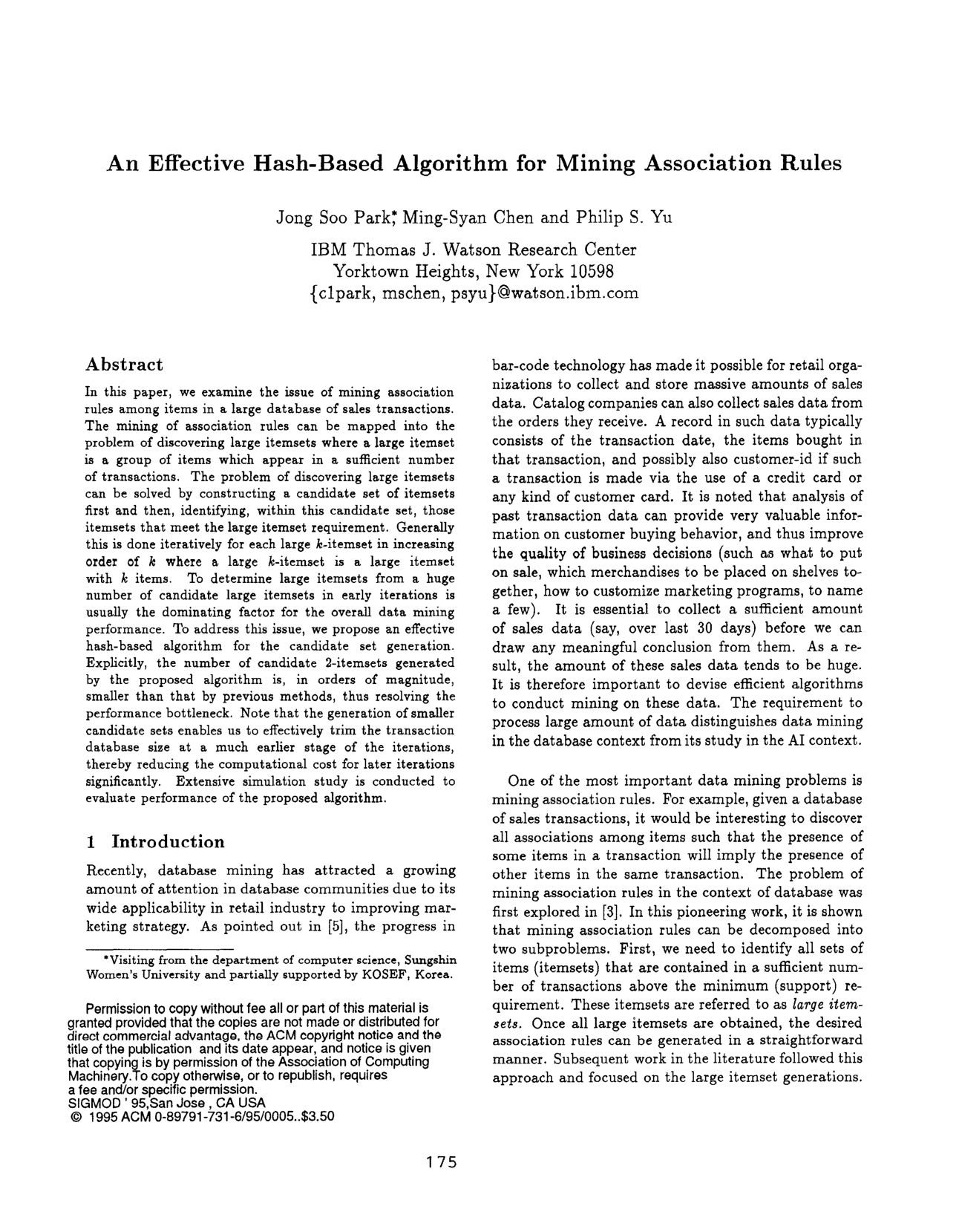 An effective hash-based algorithm for mining association rules