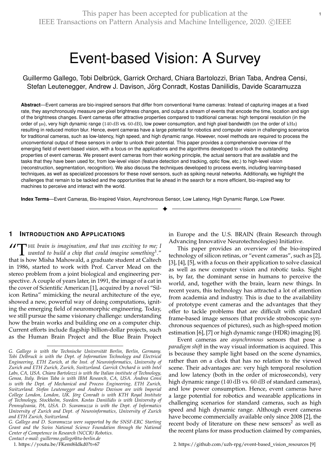 Cover for Event-Based Vision: A Survey