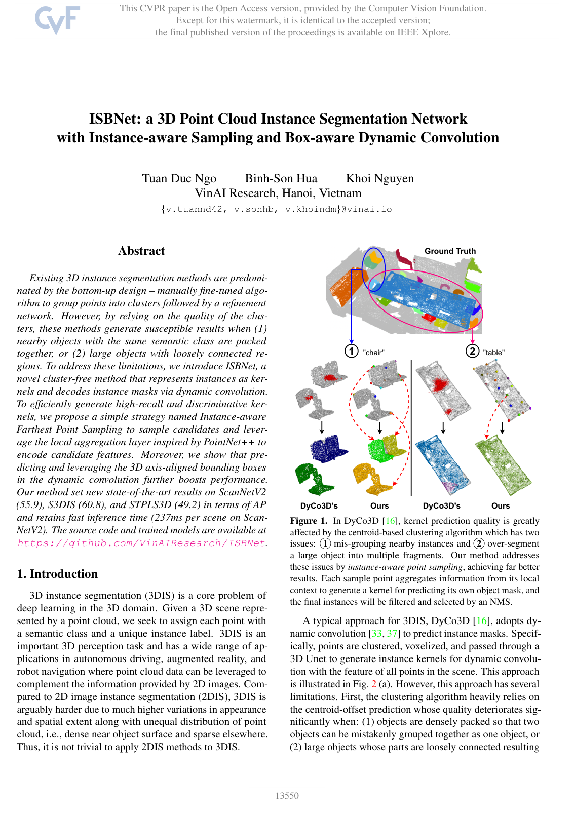 ISBNet: a 3D Point Cloud Instance Segmentation Network with Instance-aware Sampling and Box-aware Dynamic Convolution