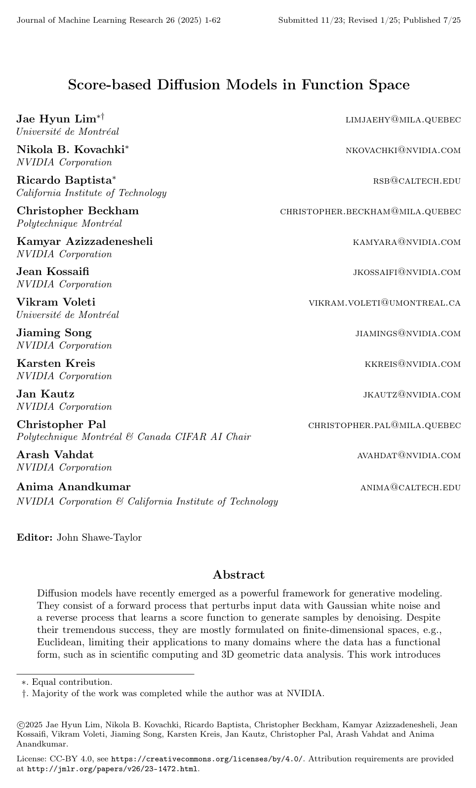 Cover for Score-Based Diffusion Models in Function Space